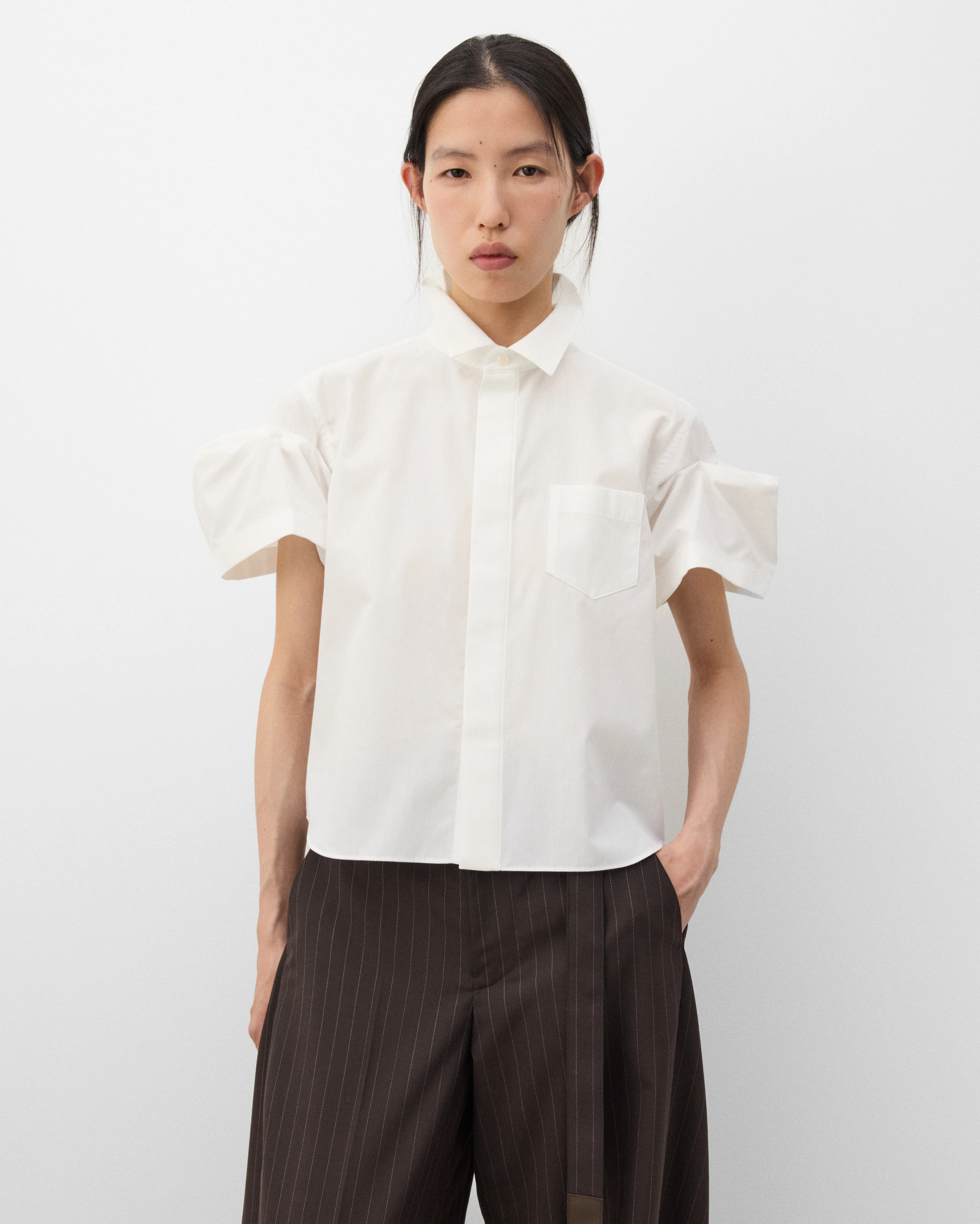 Sacai - Women's Poplin Shirt - (White) - Image 3
