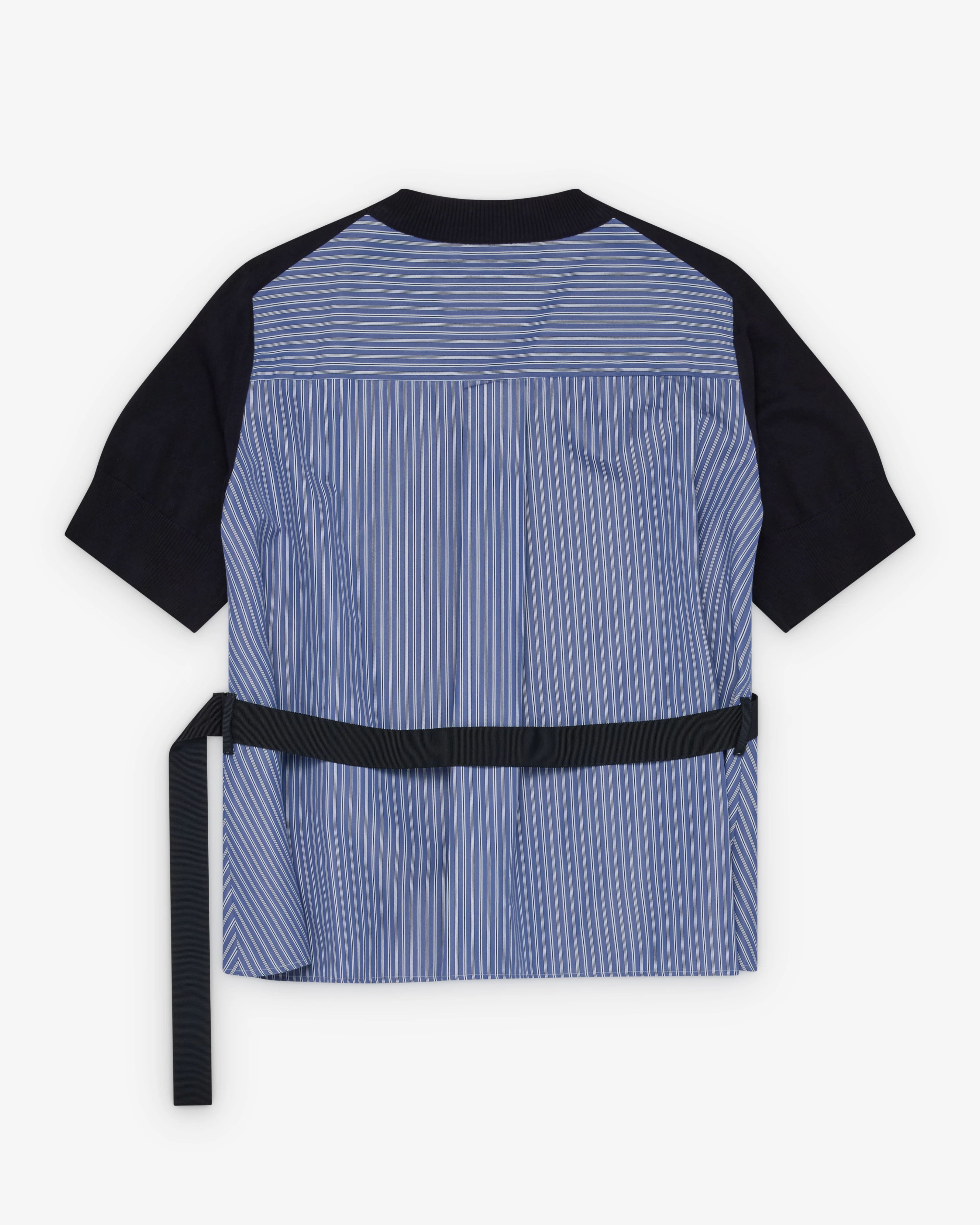Sacai - Women's Poplin Knit Pullover - (Blue/Black) - Image 2