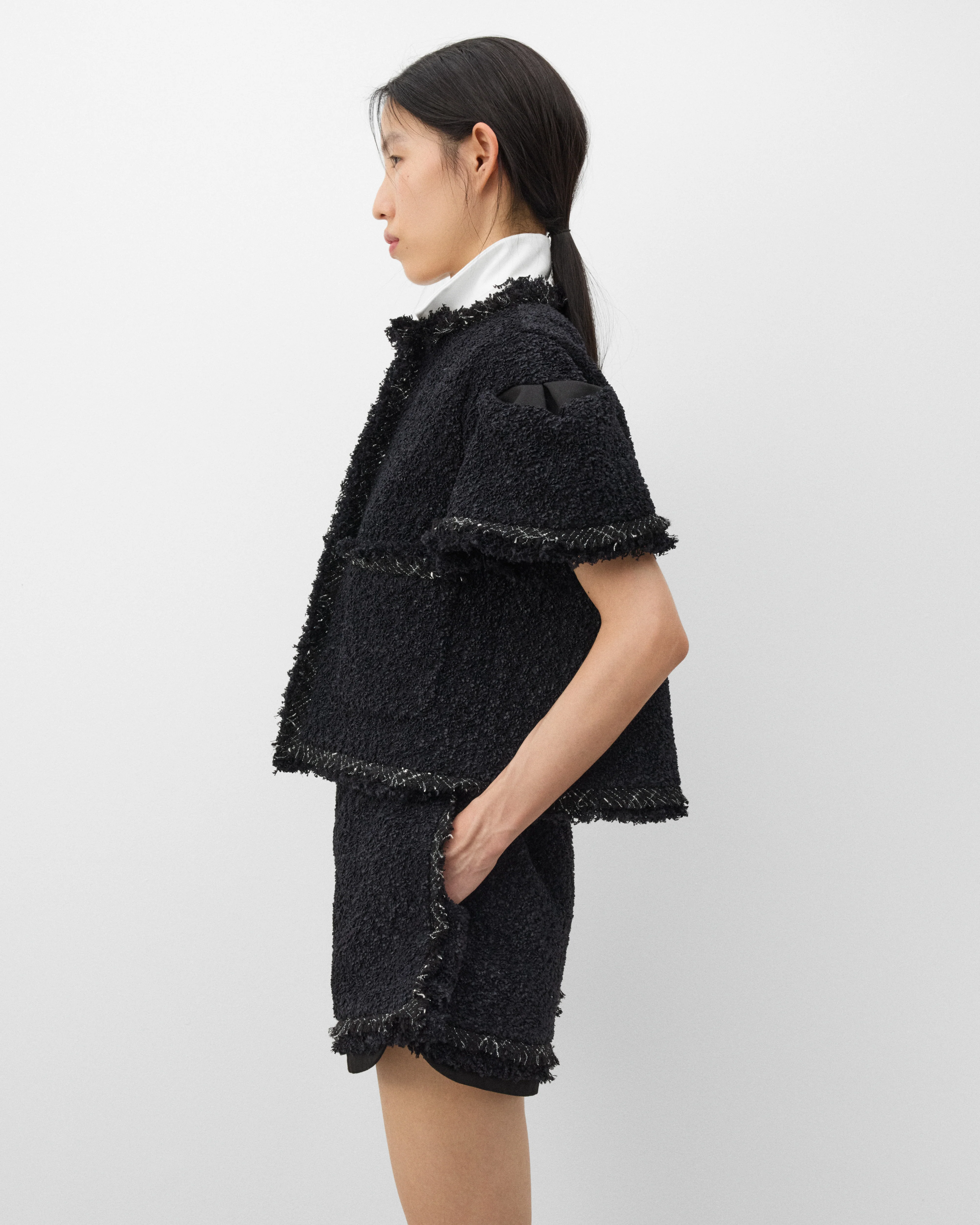 sacai - Women's Tweed Jacket - (Black) - Image 4
