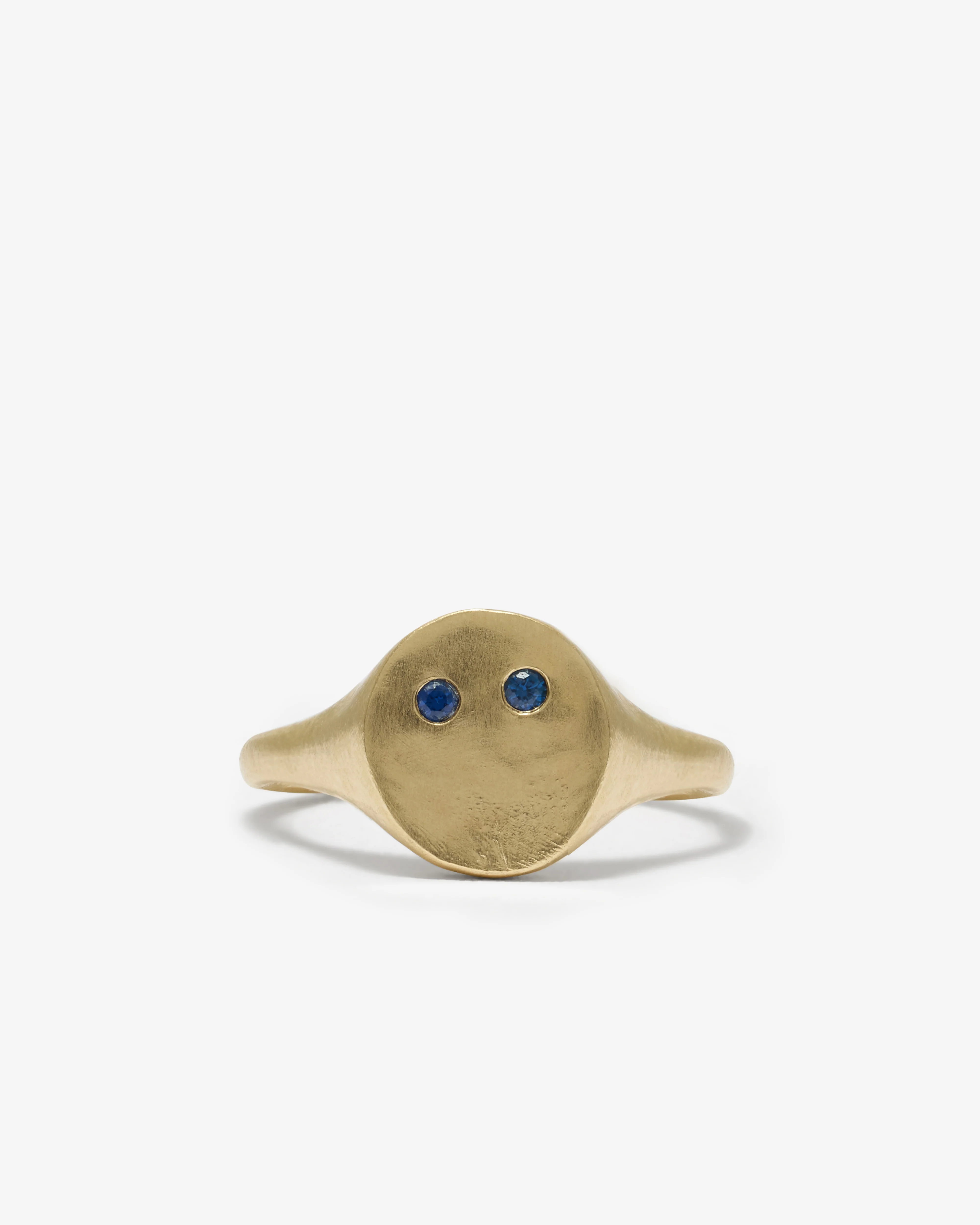 Seb Brown - Blue Mini Signet Ring - (Gold)