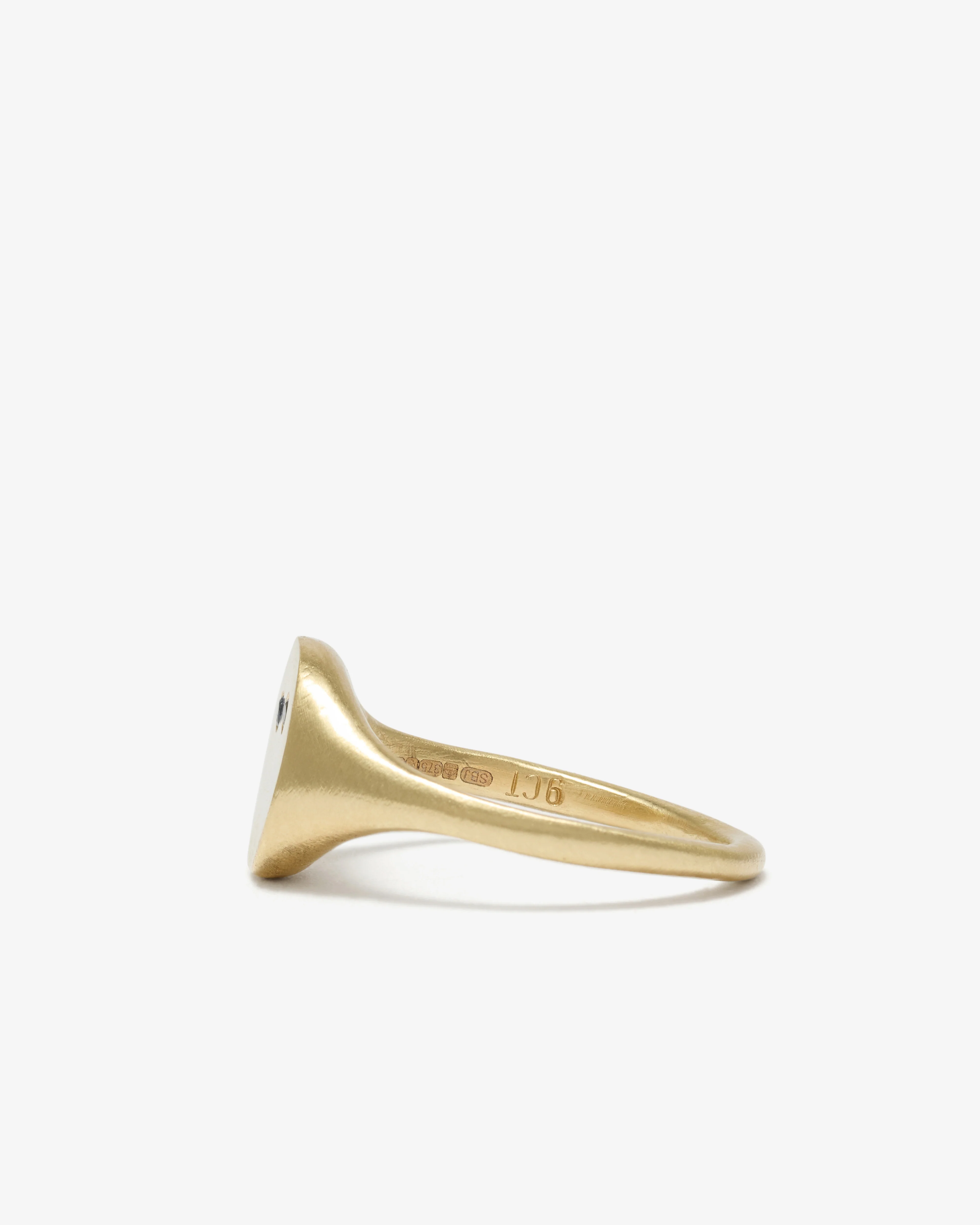 Seb Brown - Blue Mini Signet Ring - (Gold) - Image 2