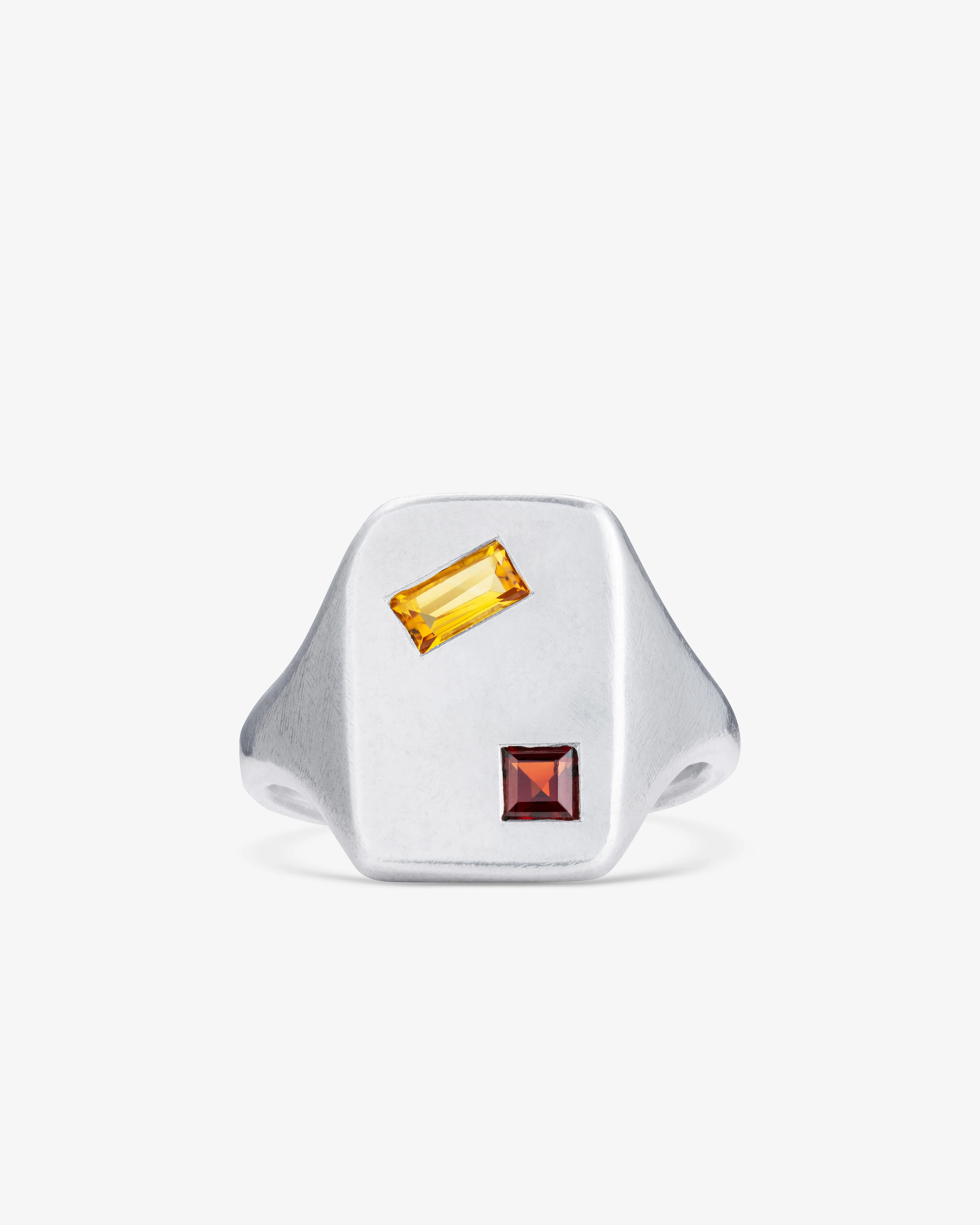 Seb Brown - Offset Florentine Ring - (Silver)