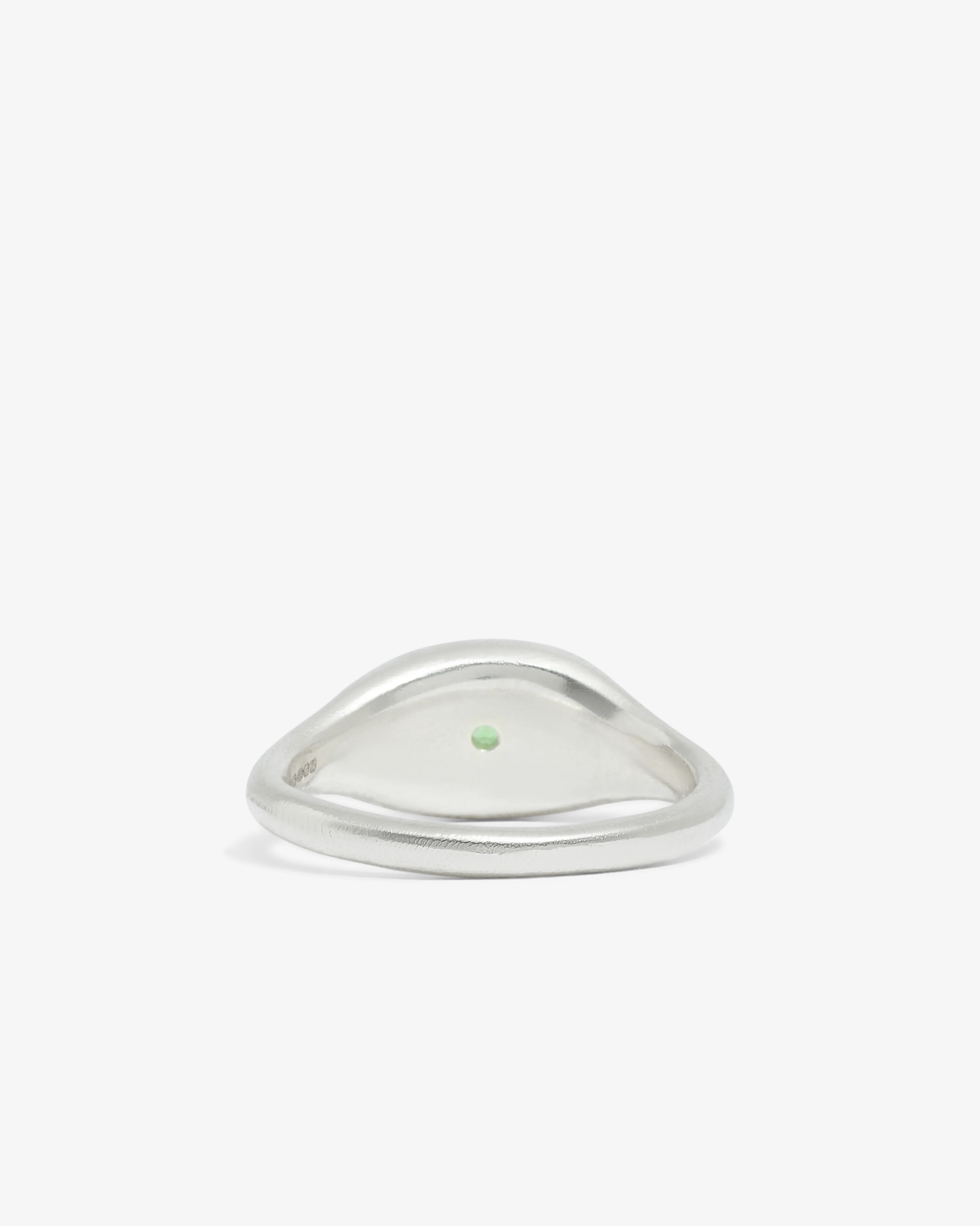 Seb Brown - Simple Oval Ring Green - (Sterling Silver) - Image 3