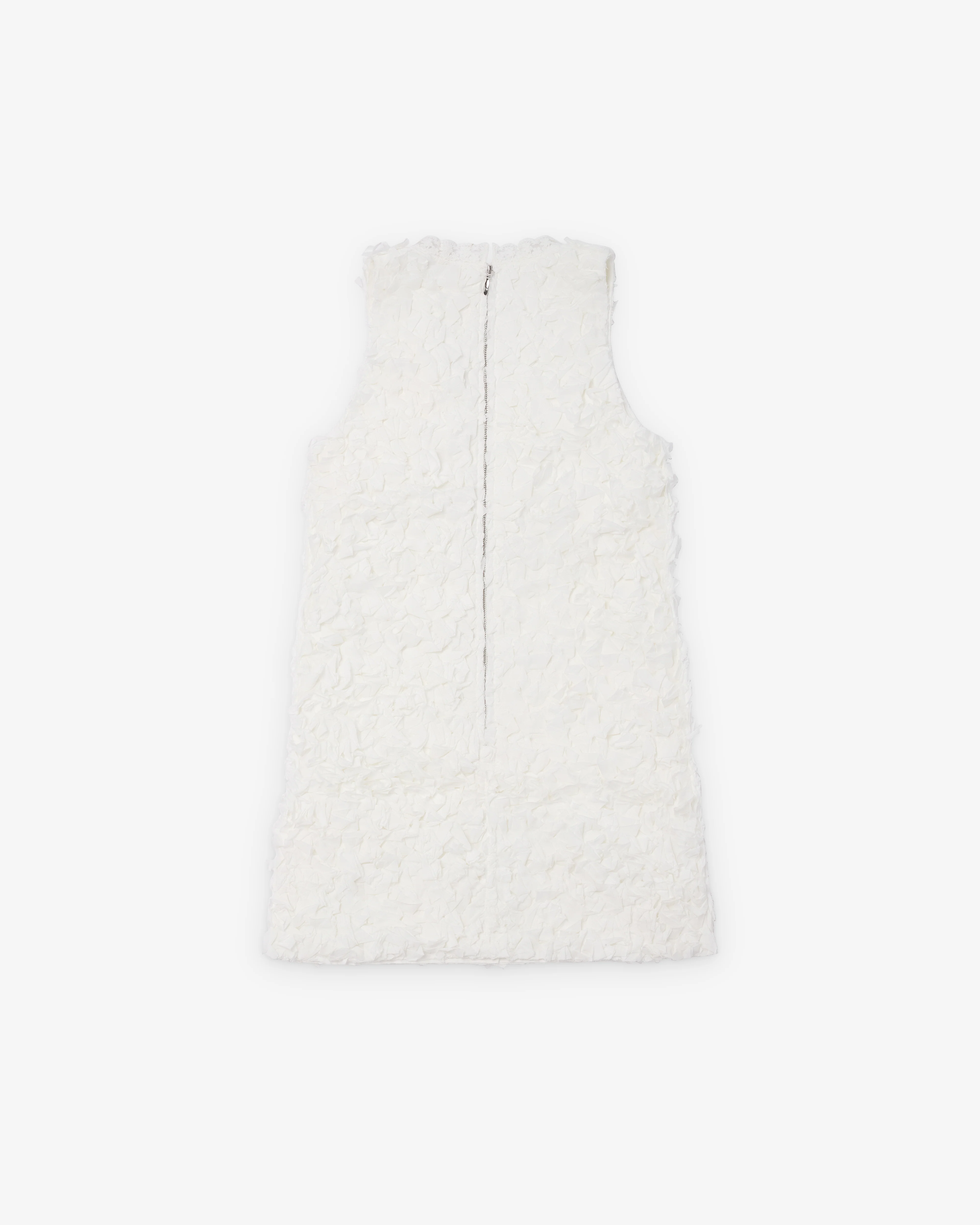SHUSHU/TONG - Women's Ruffle Detail Heart Neckline Dress - (White) - Image 2