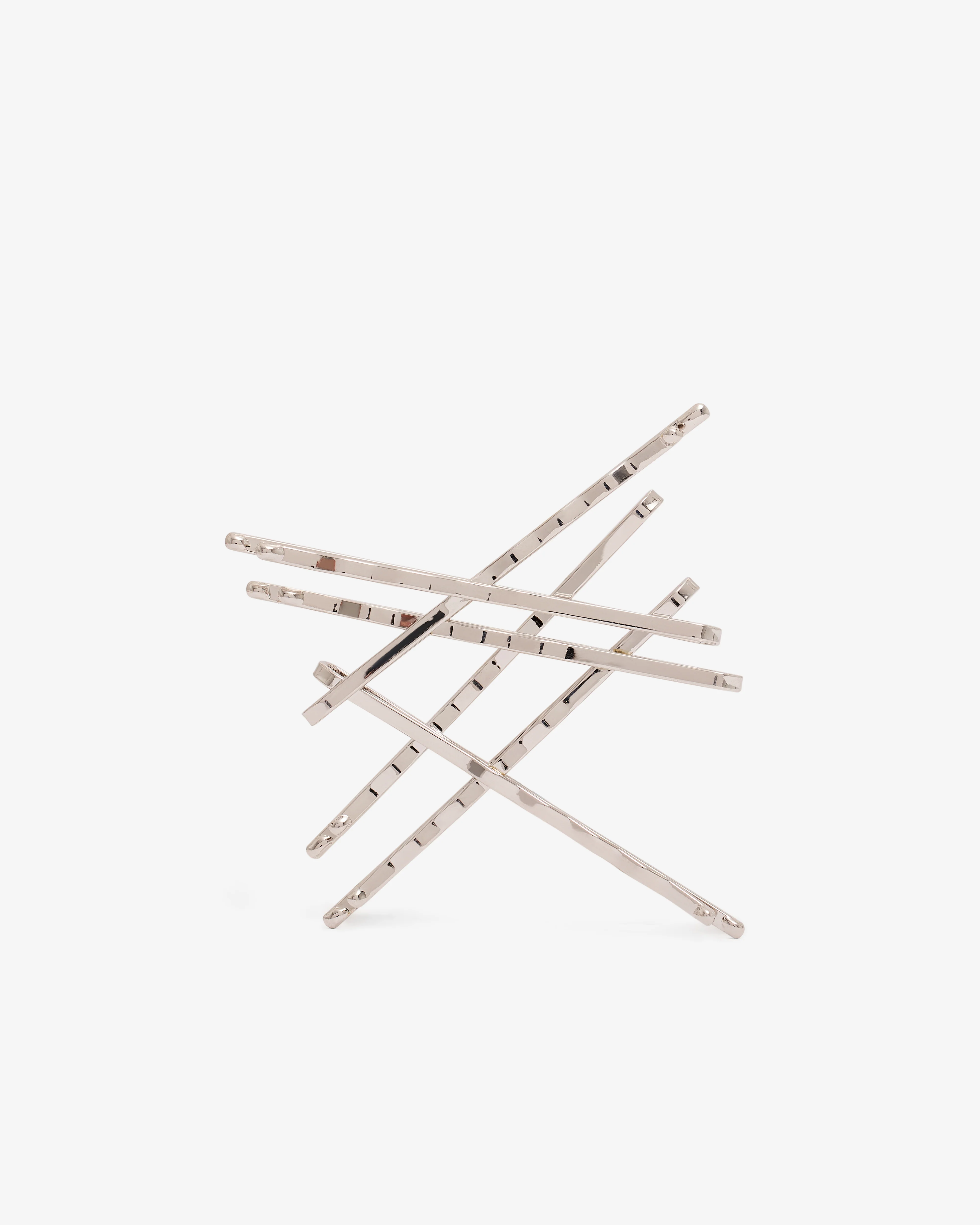 SHUSHU/TONG - Women’s Patchwork Shaped Hair Clip - (Silver) - Image 2