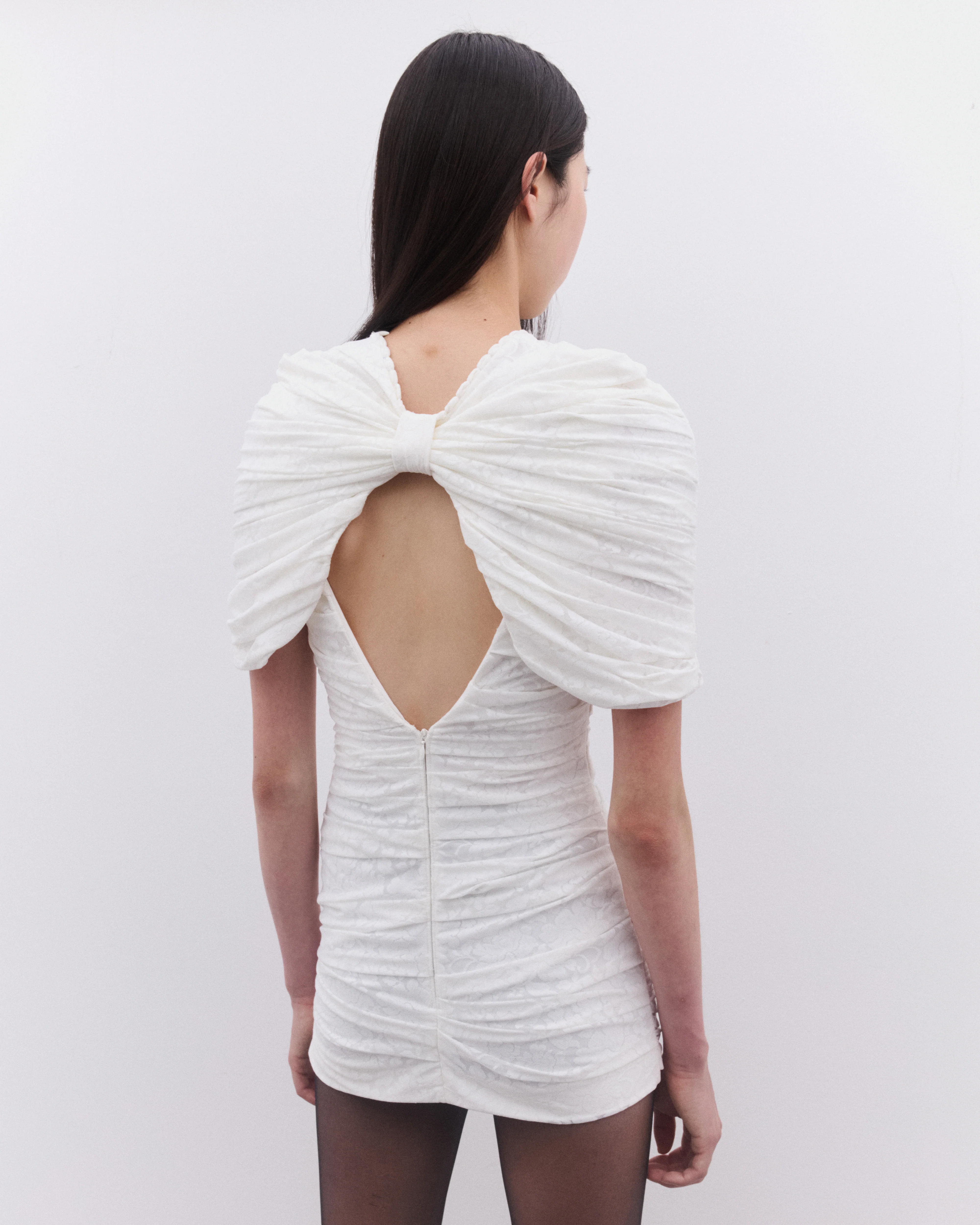 SHUSHU/TONG - Women’s Overlay Two Piece Dress - (White) - Image 5