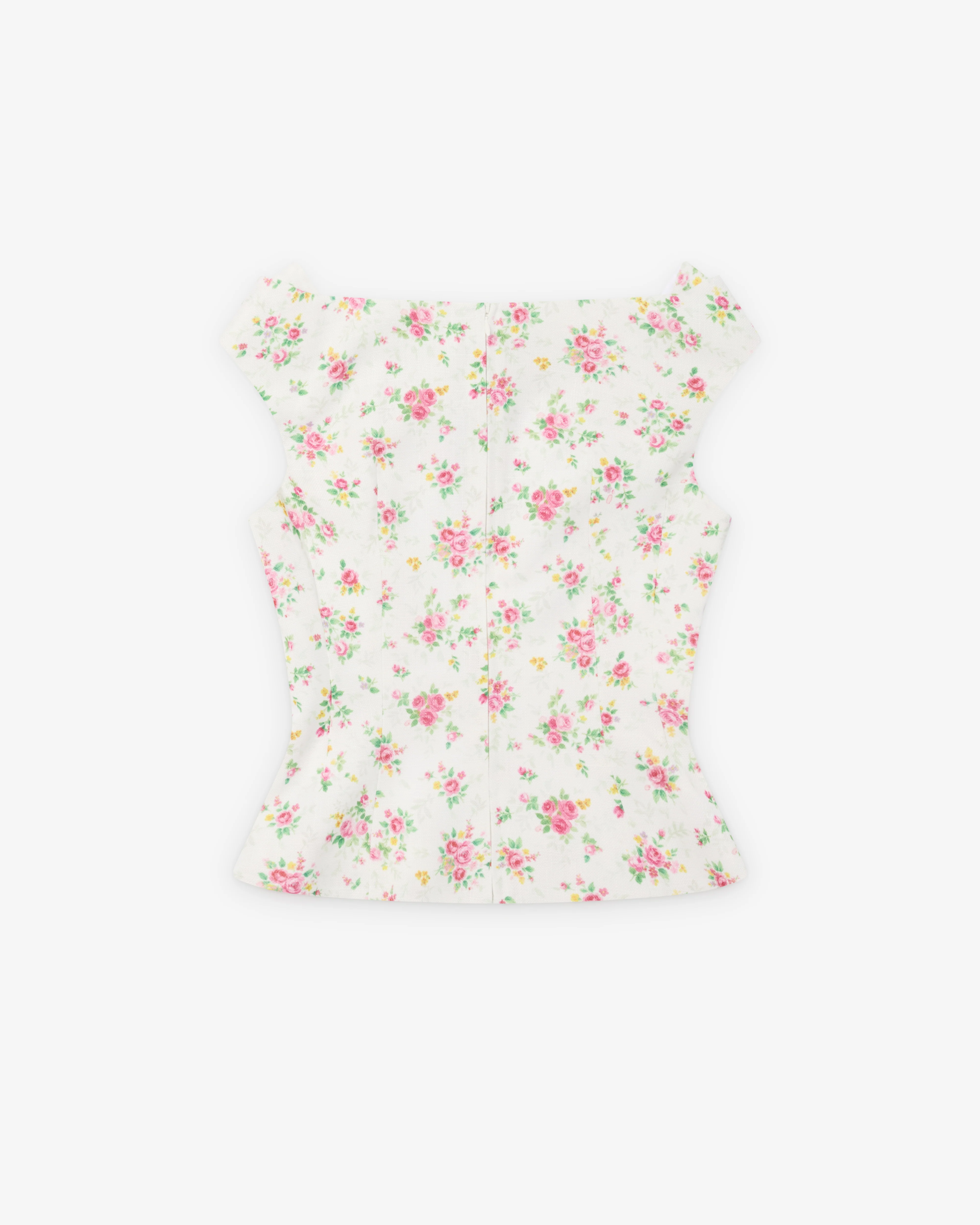 SHUSHU/TONG - Women's Keyhole Cold-Shoulder Crop Top - (Printing) - Image 2