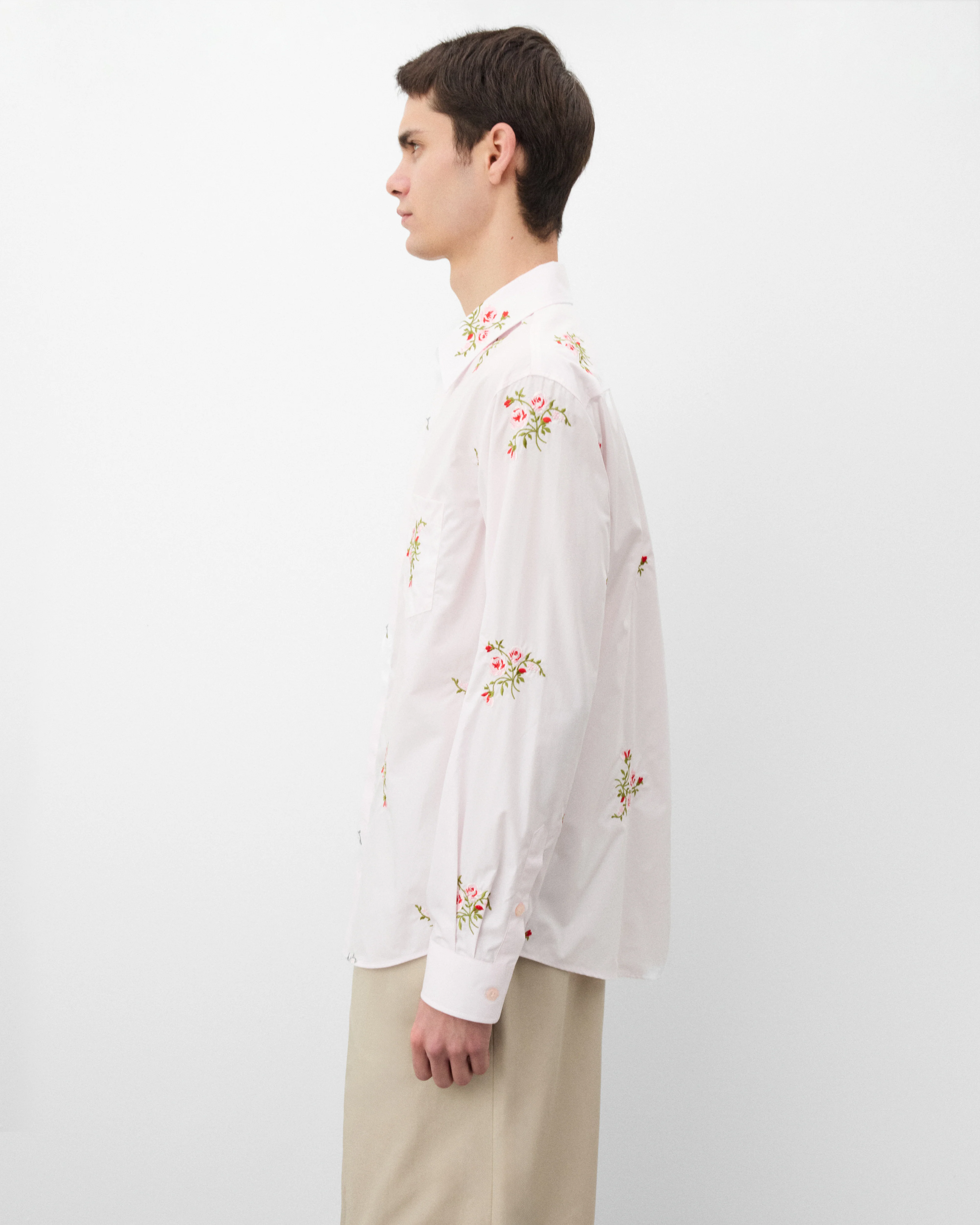Simone Rocha - Men's Classic Concealed Button Shirt - (Pink) - Image 4