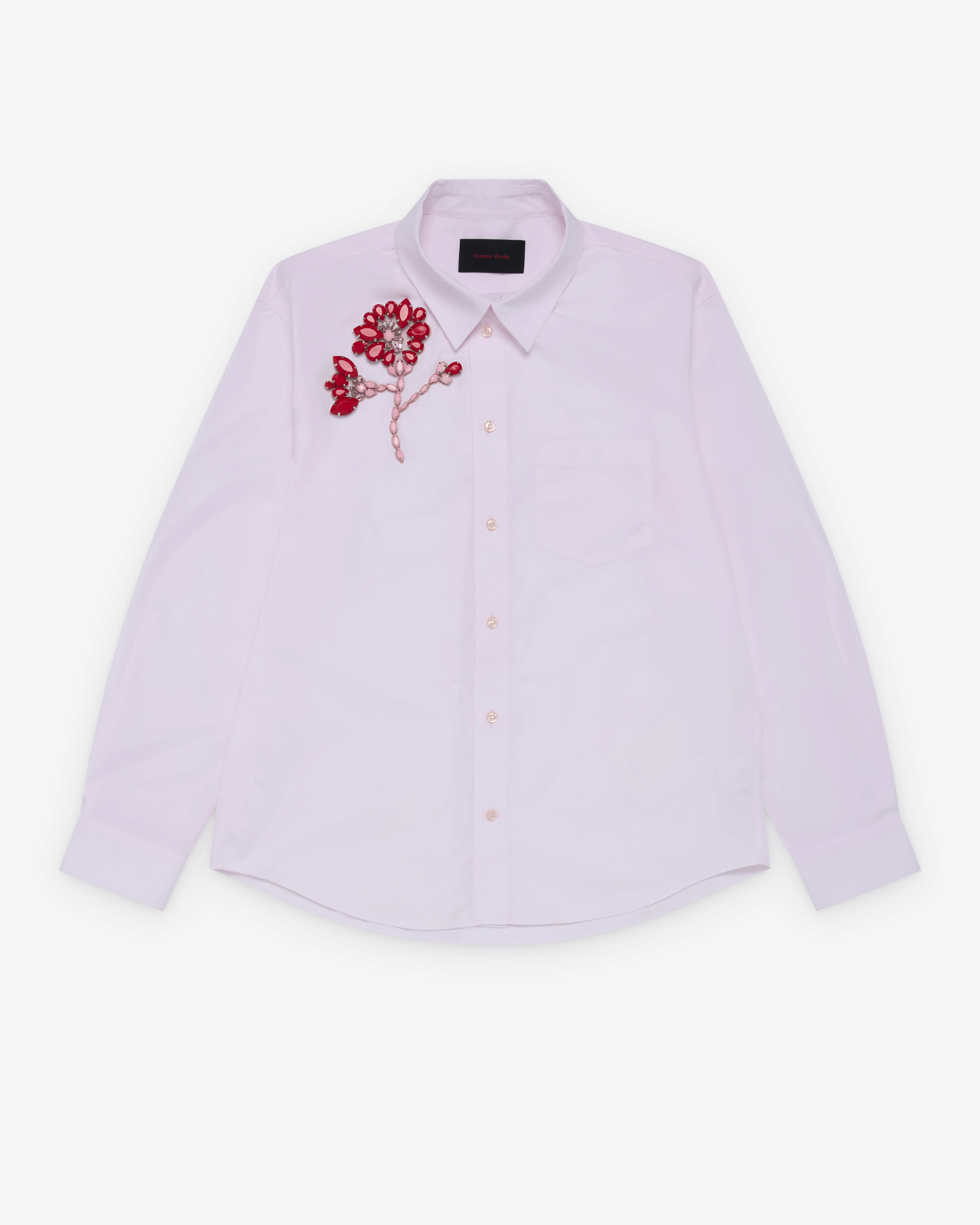 Simone Rocha - Men's Embellished Classic Shirt - (Pink/Red)