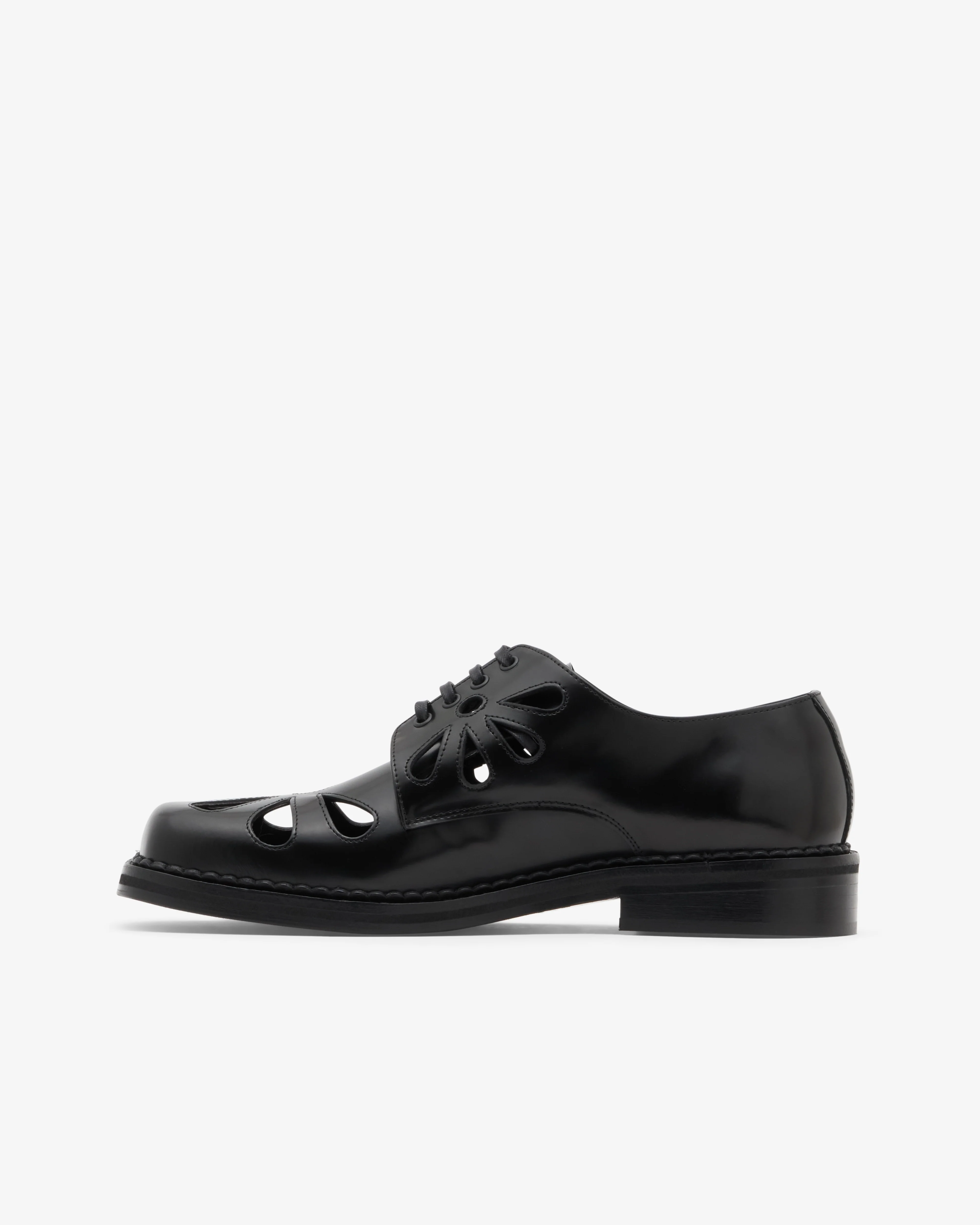 Simone Rocha - Men's Daisy Cutout Square Toe Brogue - (Black) - Image 2