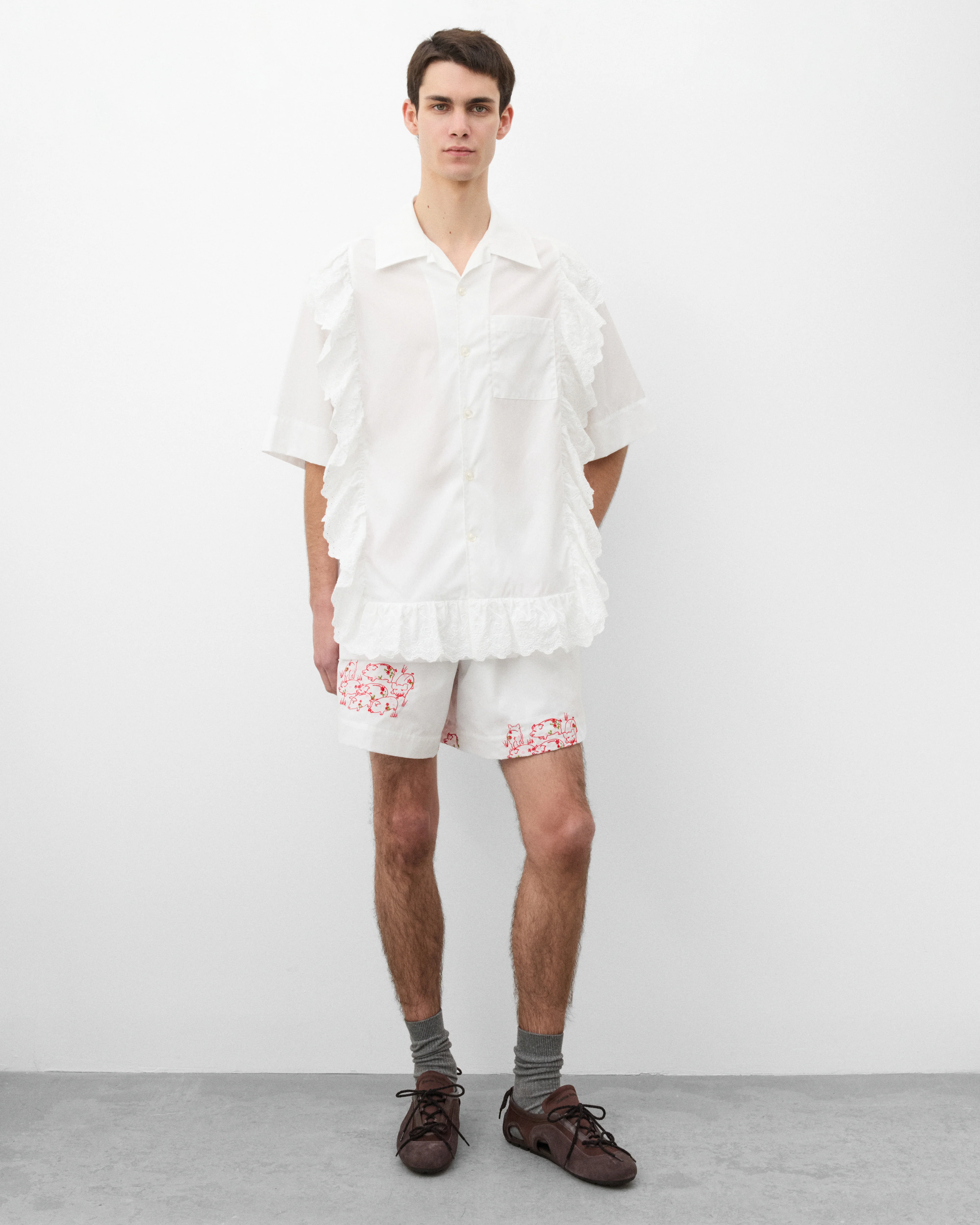 Simone Rocha - Men's Easy Boxer Shorts - (Red/White) - Image 6