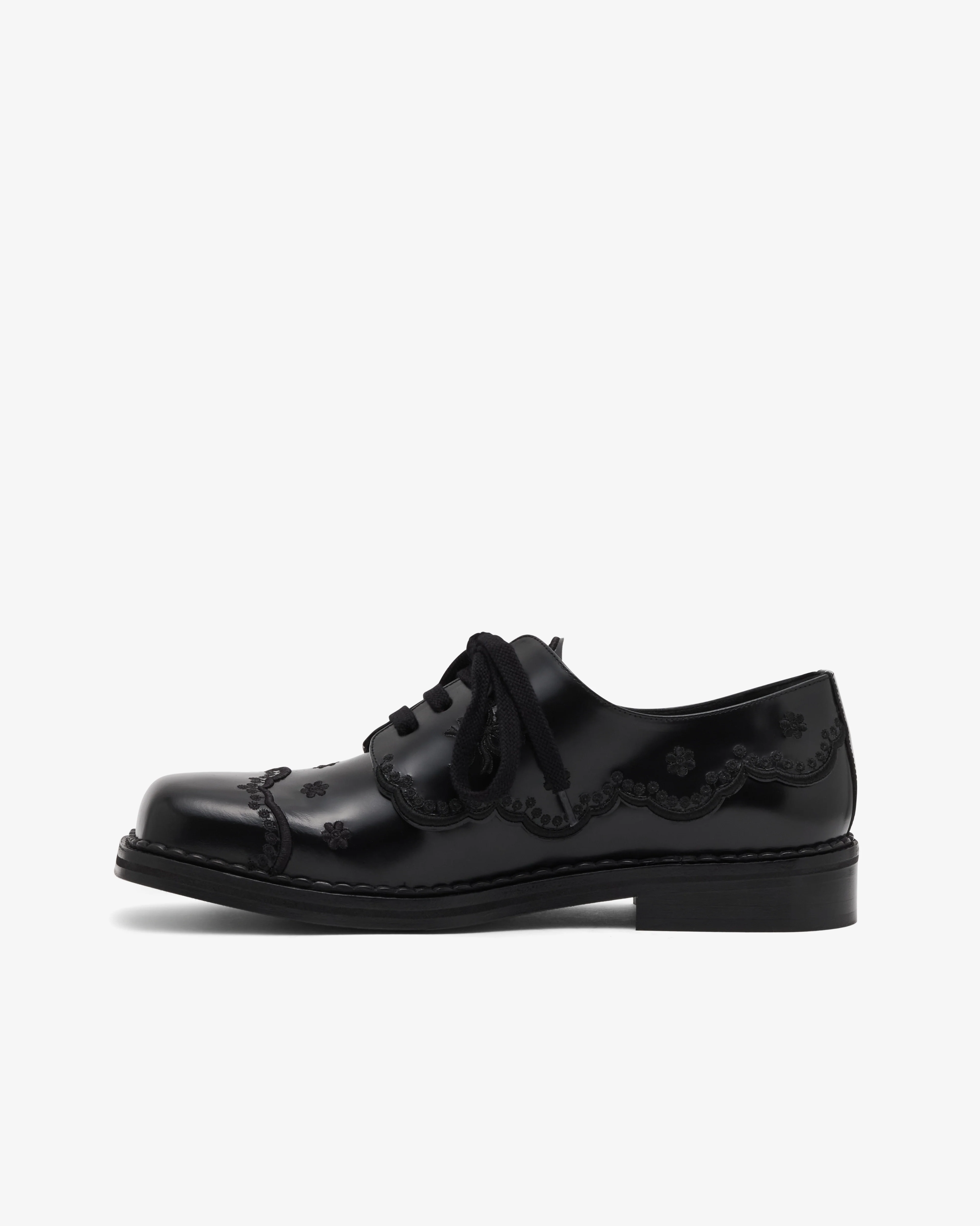 Simone Rocha  - Men's Floral Lace Brogue - (Black/Black) - Image 2