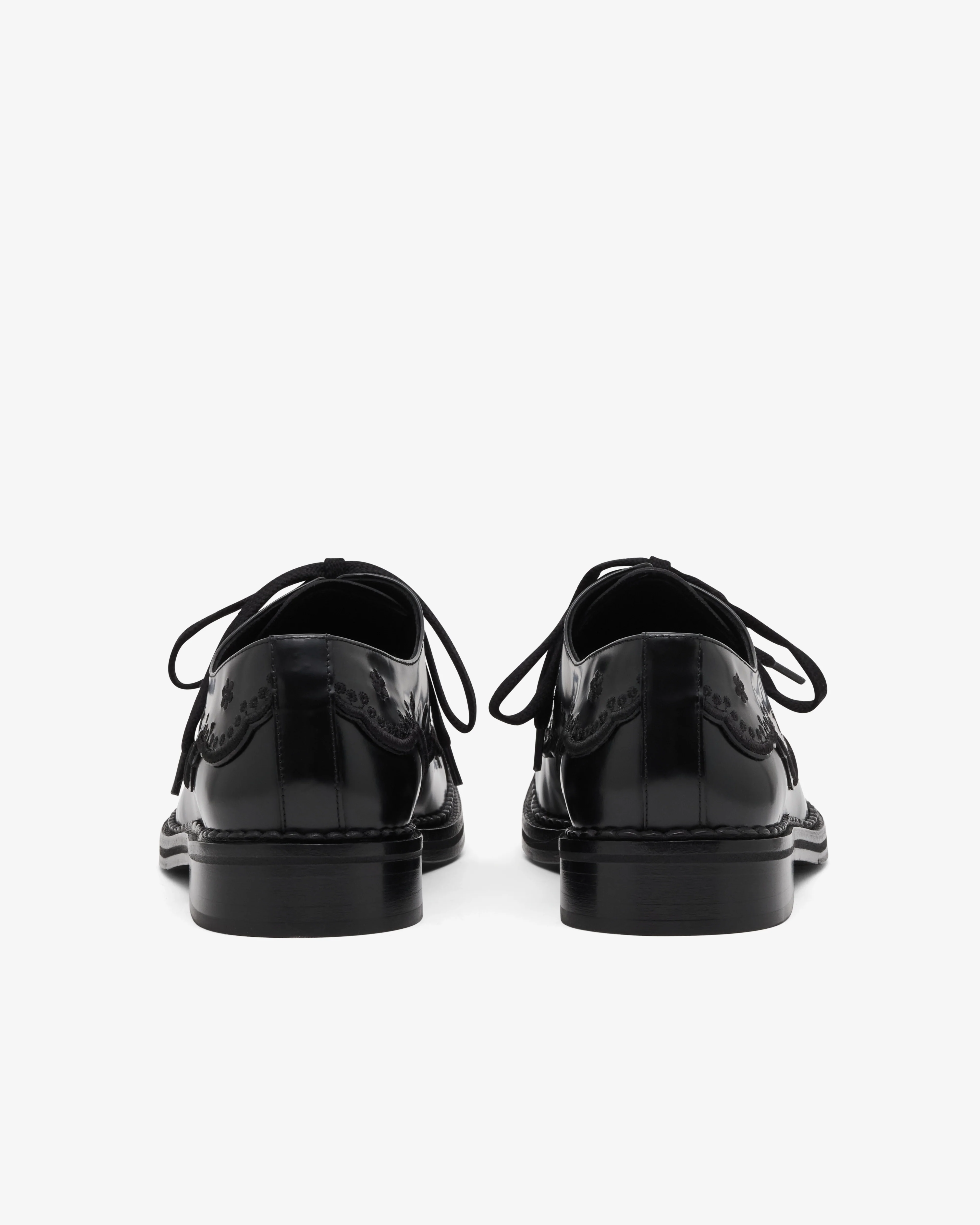 Simone Rocha  - Men's Floral Lace Brogue - (Black/Black) - Image 4