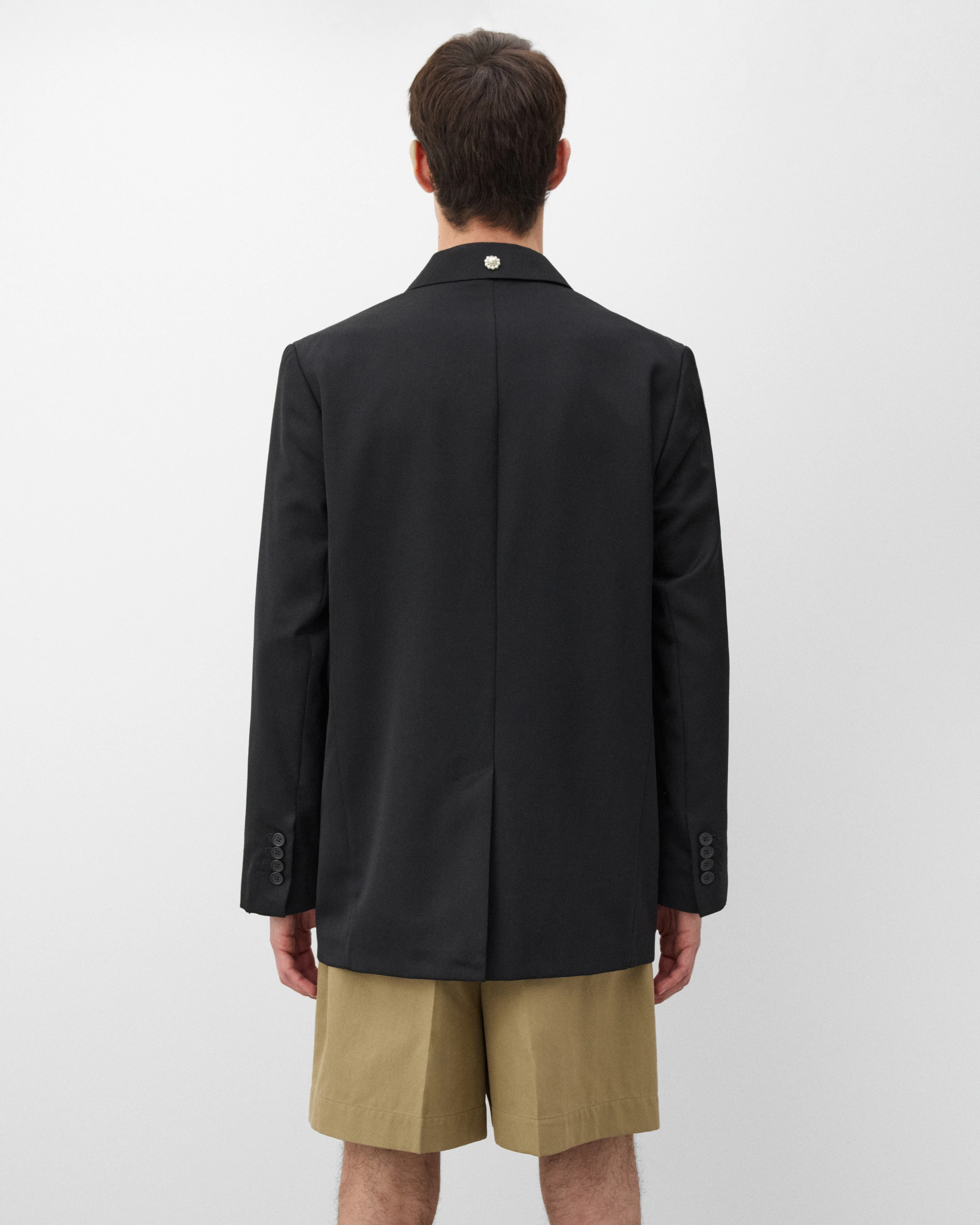 Simone Rocha - Men's Gathered Flower Sash Jacket - (Black) - Image 4