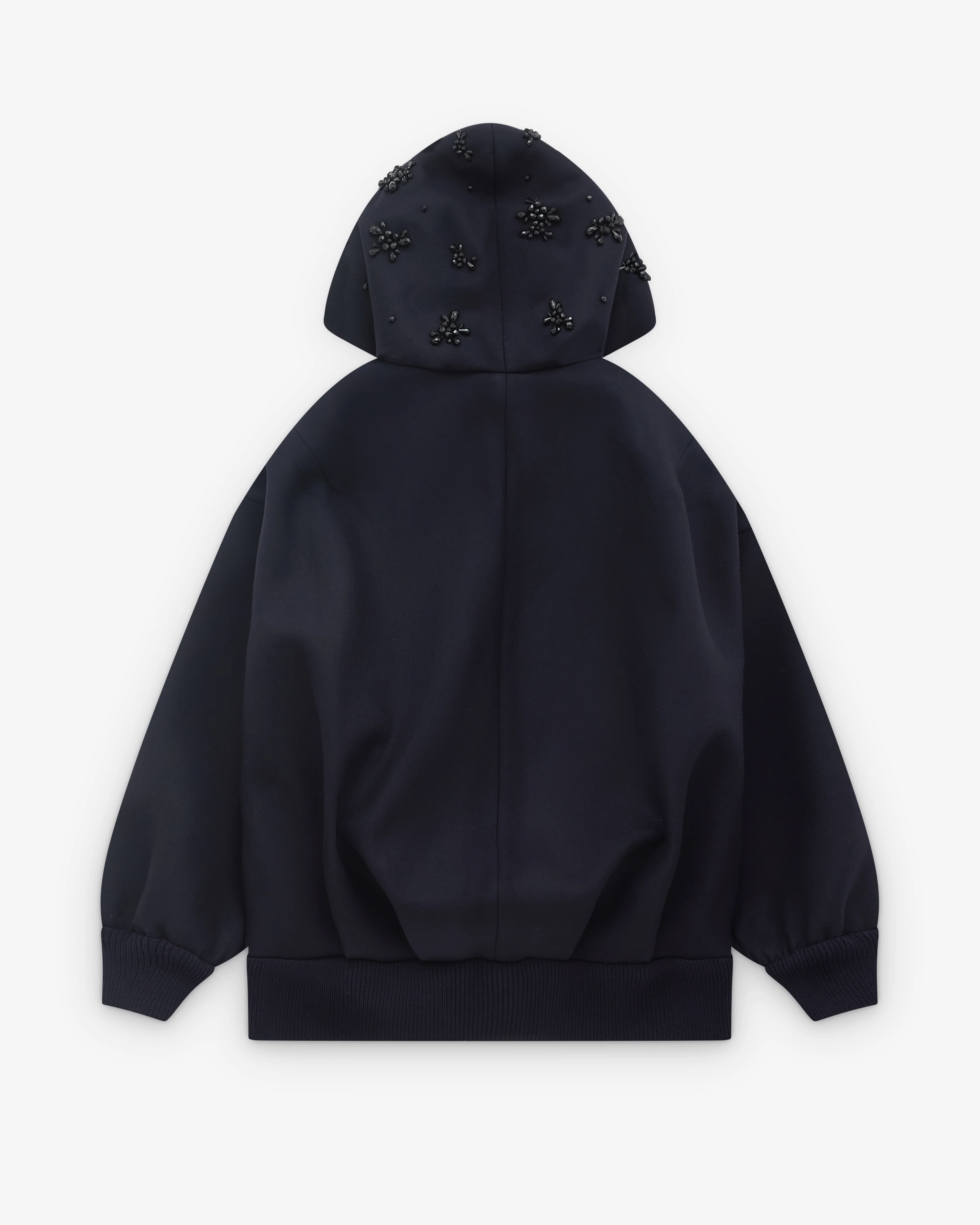 Simone Rocha - Men’s Hooded Zip-Up Bomber Jacket - (Navy/Jet) - Image 2