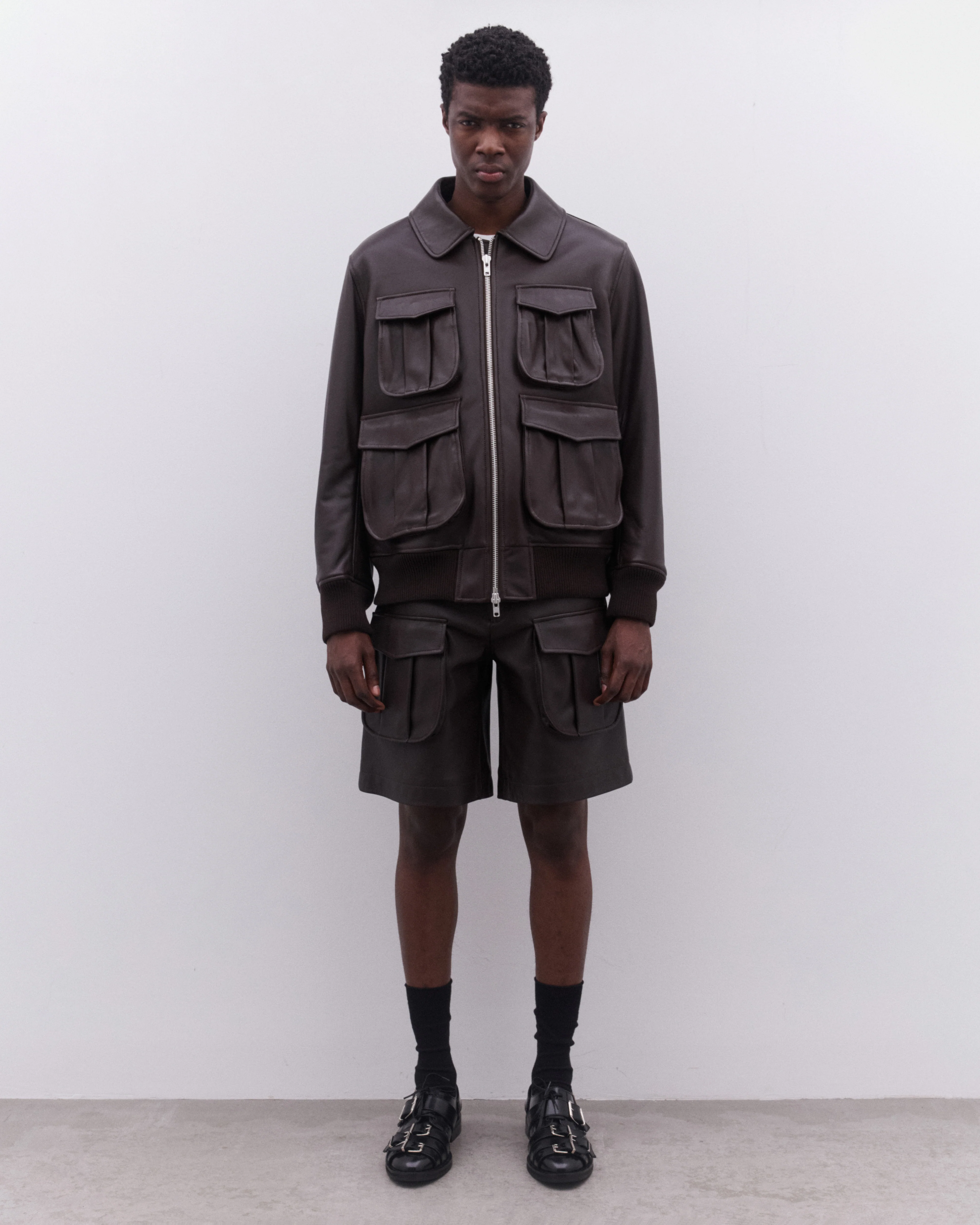 Simone Rocha - Men’s Multi Pocket Cargo Shorts - (Chocolate) - Image 6