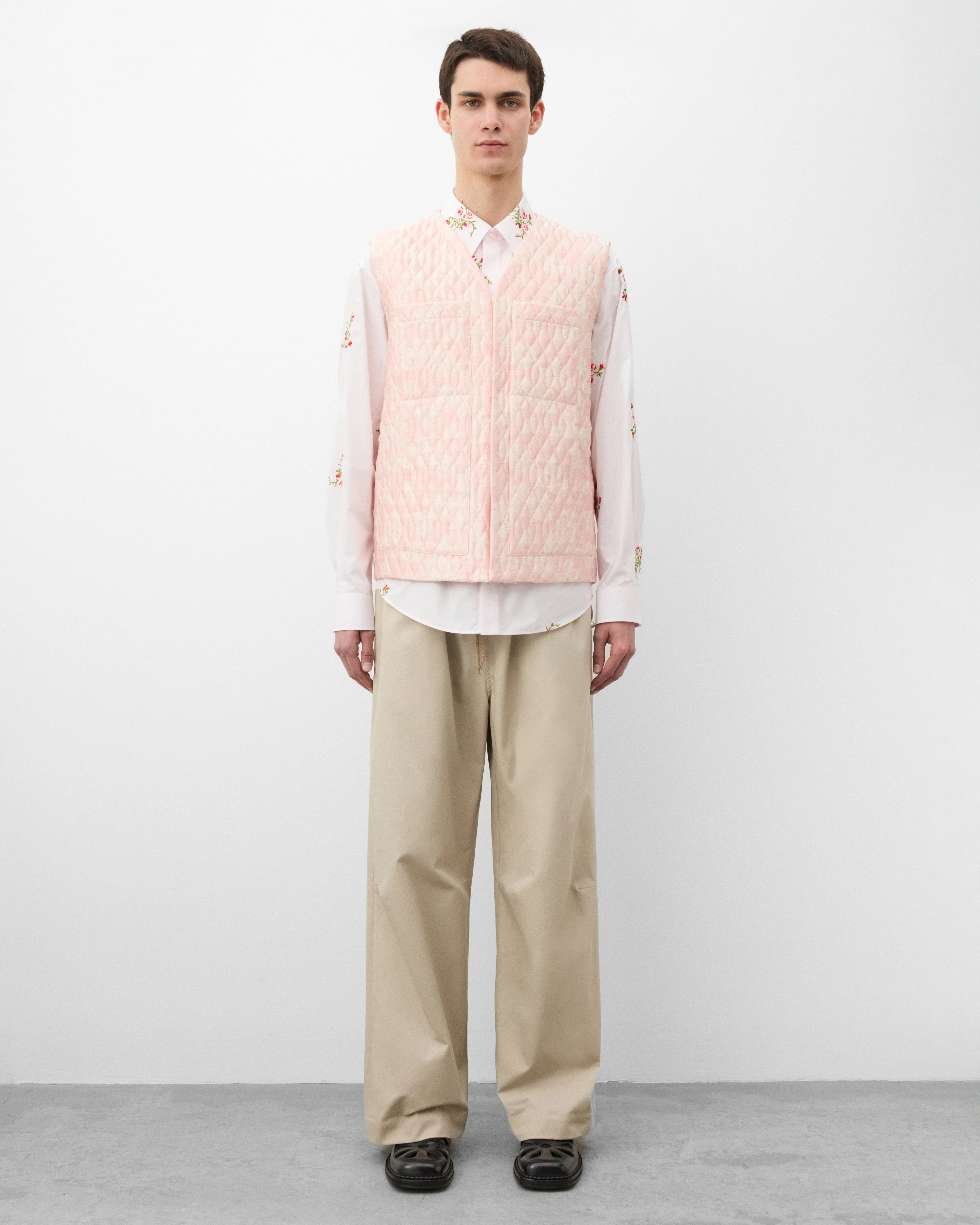 Simone Rocha - Men's Quilted Workwear Vest - (Pink) - Image 6