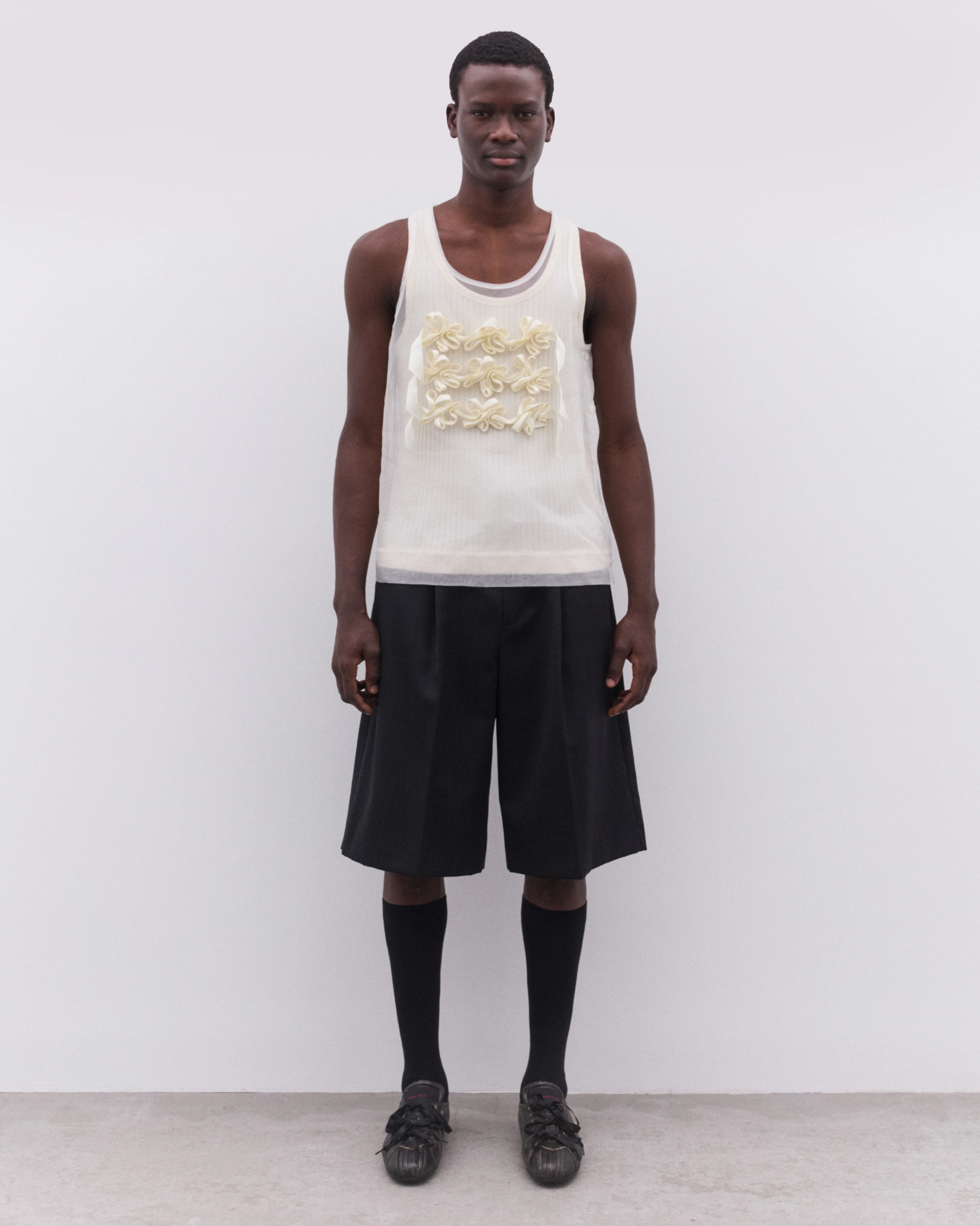 Simone Rocha - Men’s Ribbon Daisy Chain Double Vest - (Ivory) - Image 5
