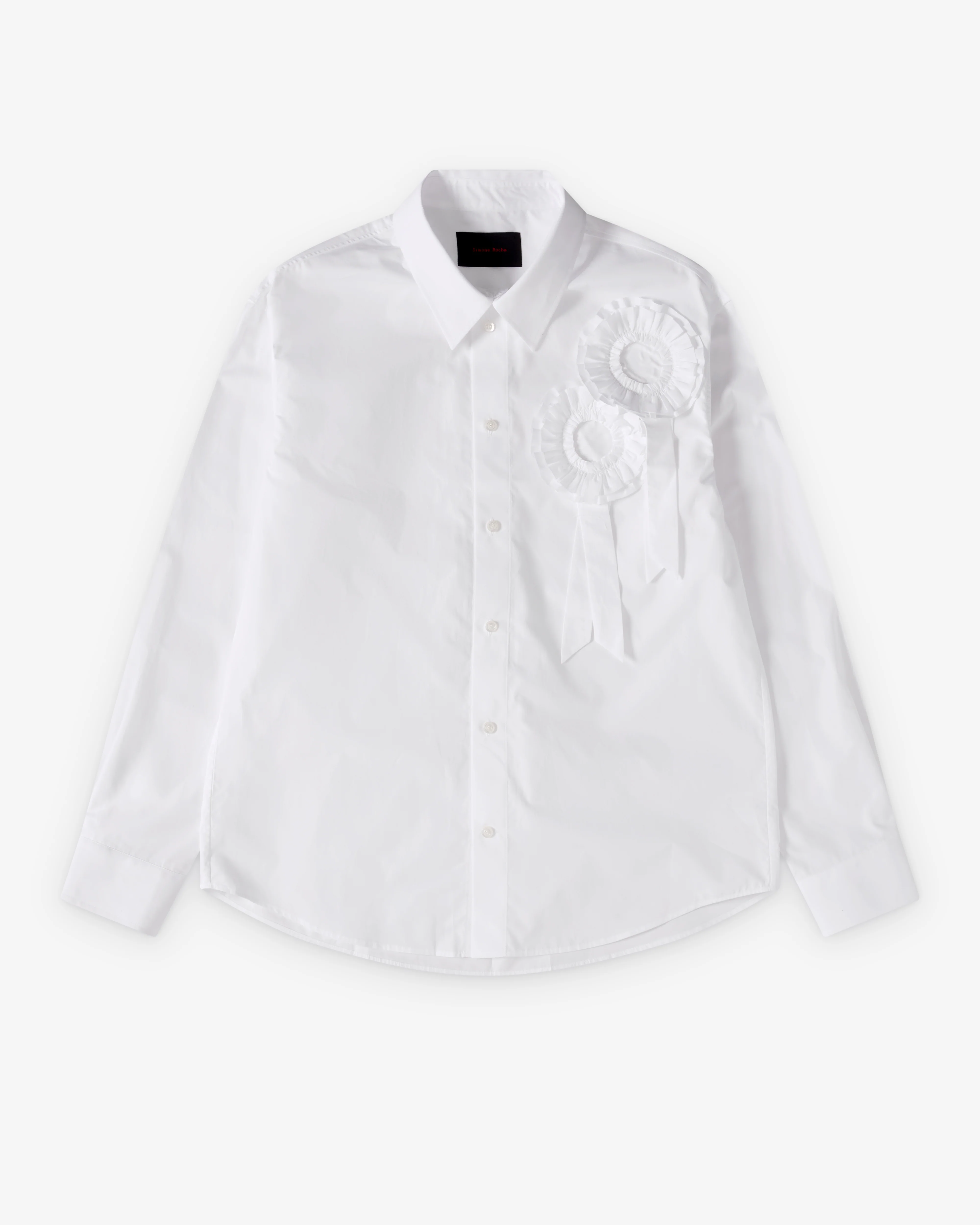 Simone Rocha - Men's Ruffle Rosette Classic Shirt - (White)