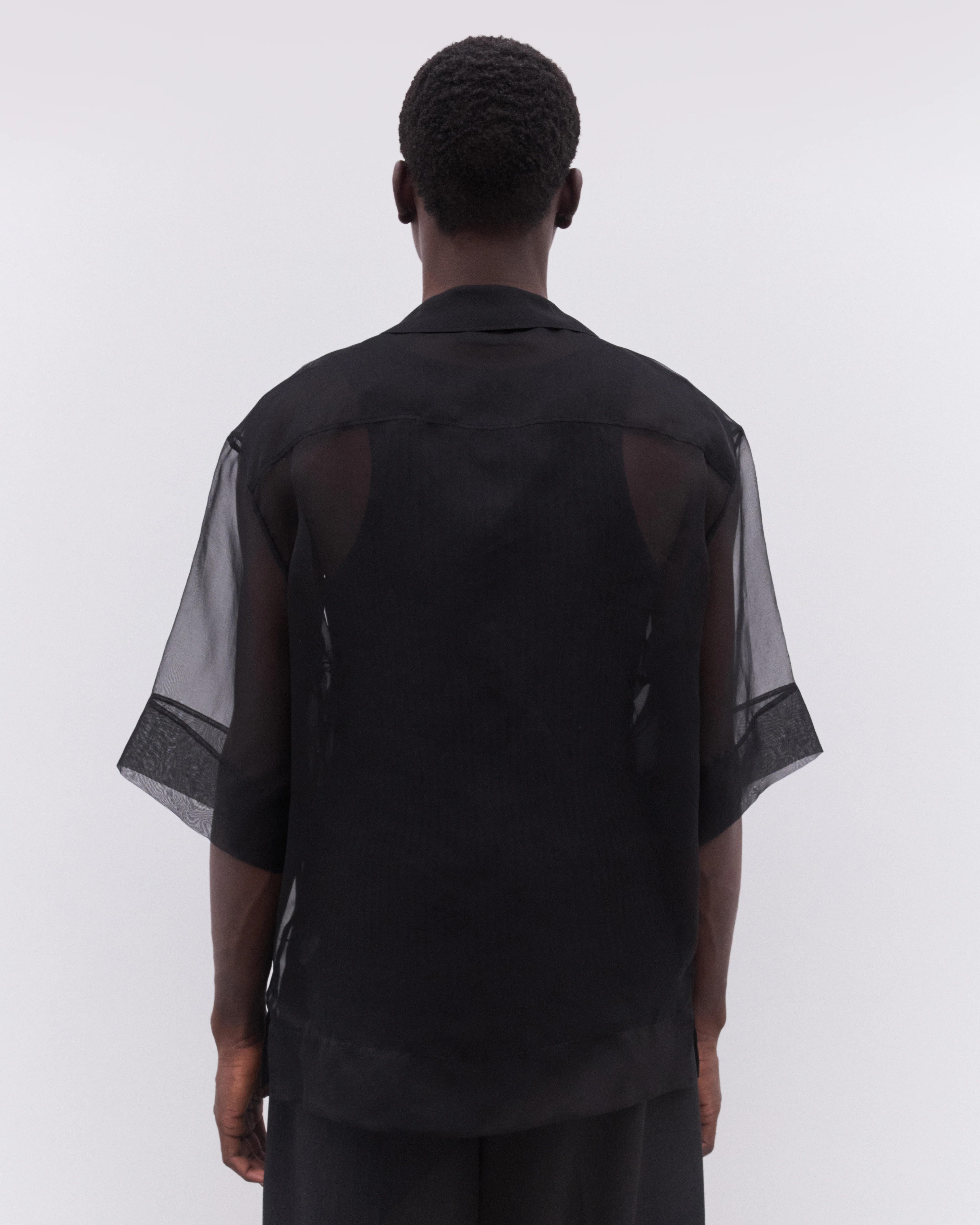 Simone Rocha - Men’s Ribbon Daisy Chain Boxy Shirt - (Black/Black) - Image 5