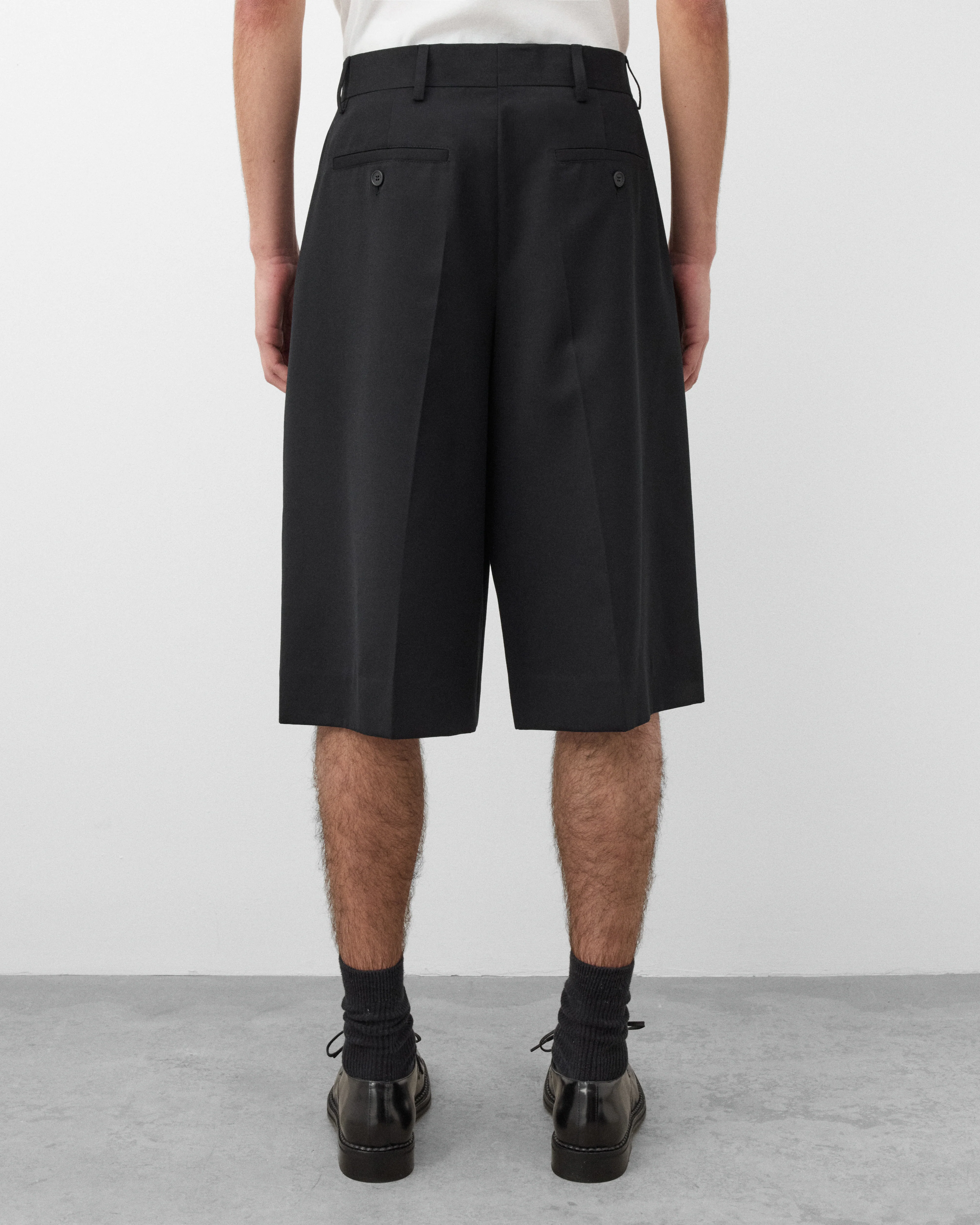 Simone Rocha - Men's Tailored Wide Leg Shorts - (Black) - Image 5