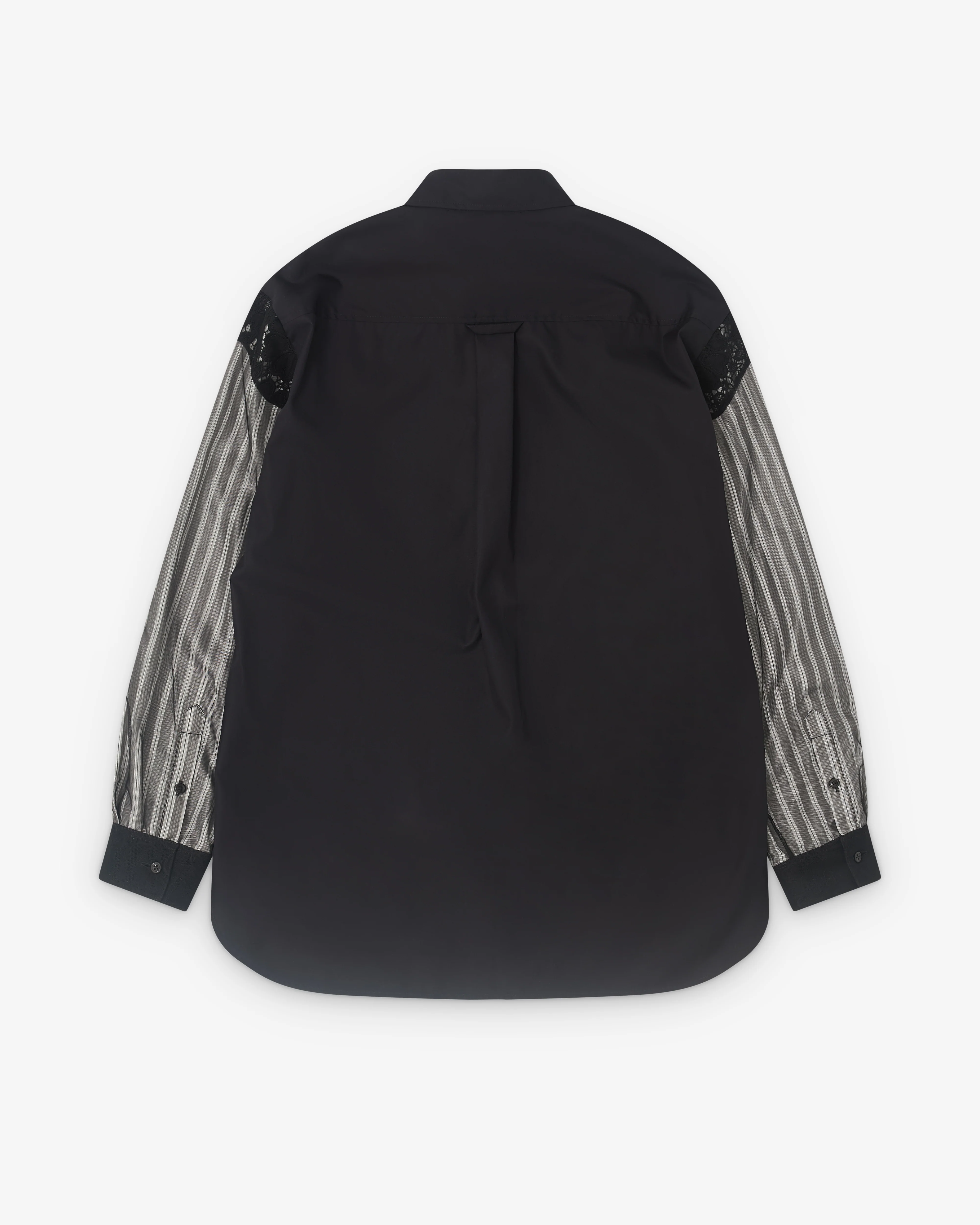 Simone Rocha - Men’s Trapped Lace Patchwork Shirt - (Black) - Image 2