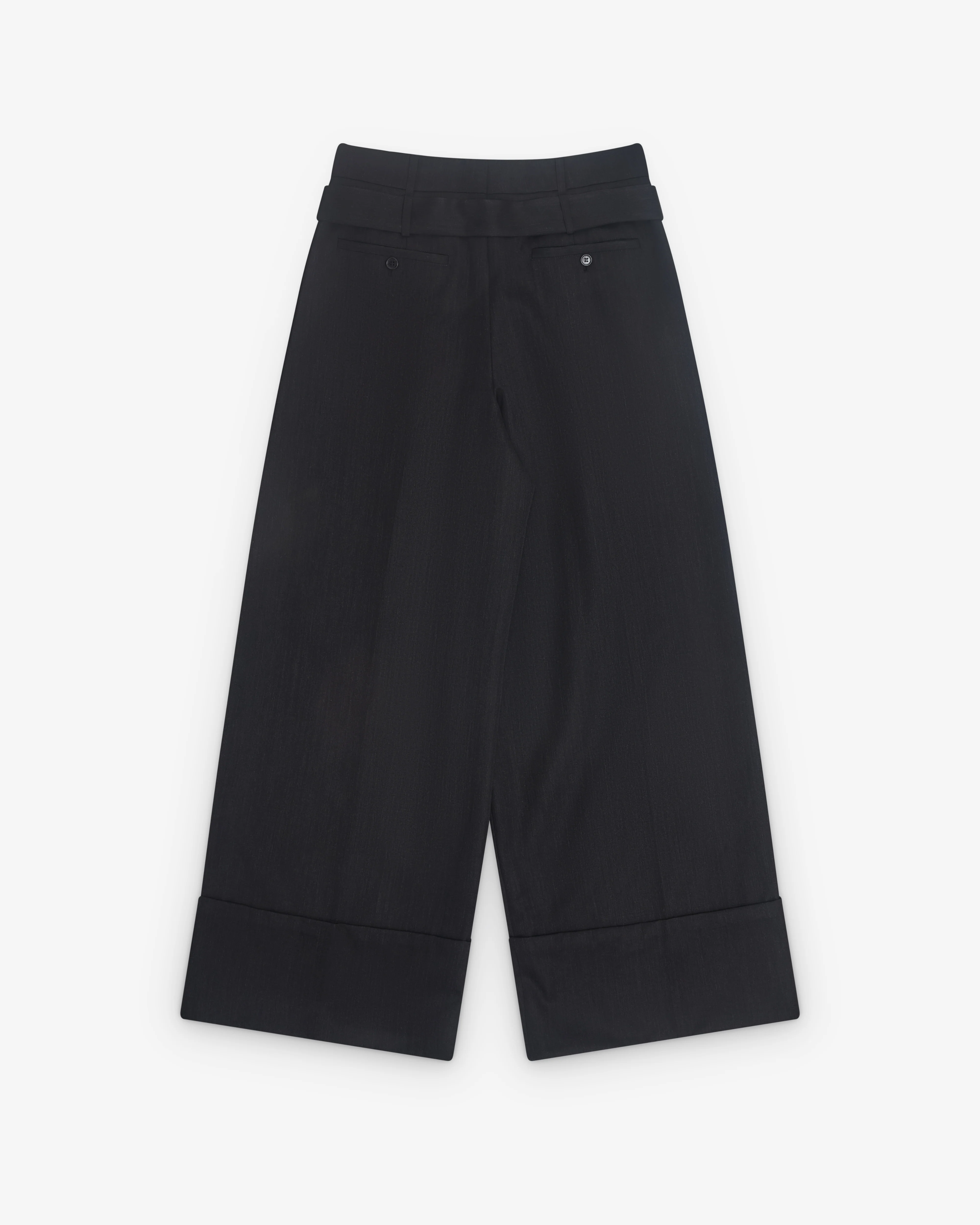 Simone Rocha - Men’s Wide Leg Pleated Trousers - (Charcoal) - Image 2