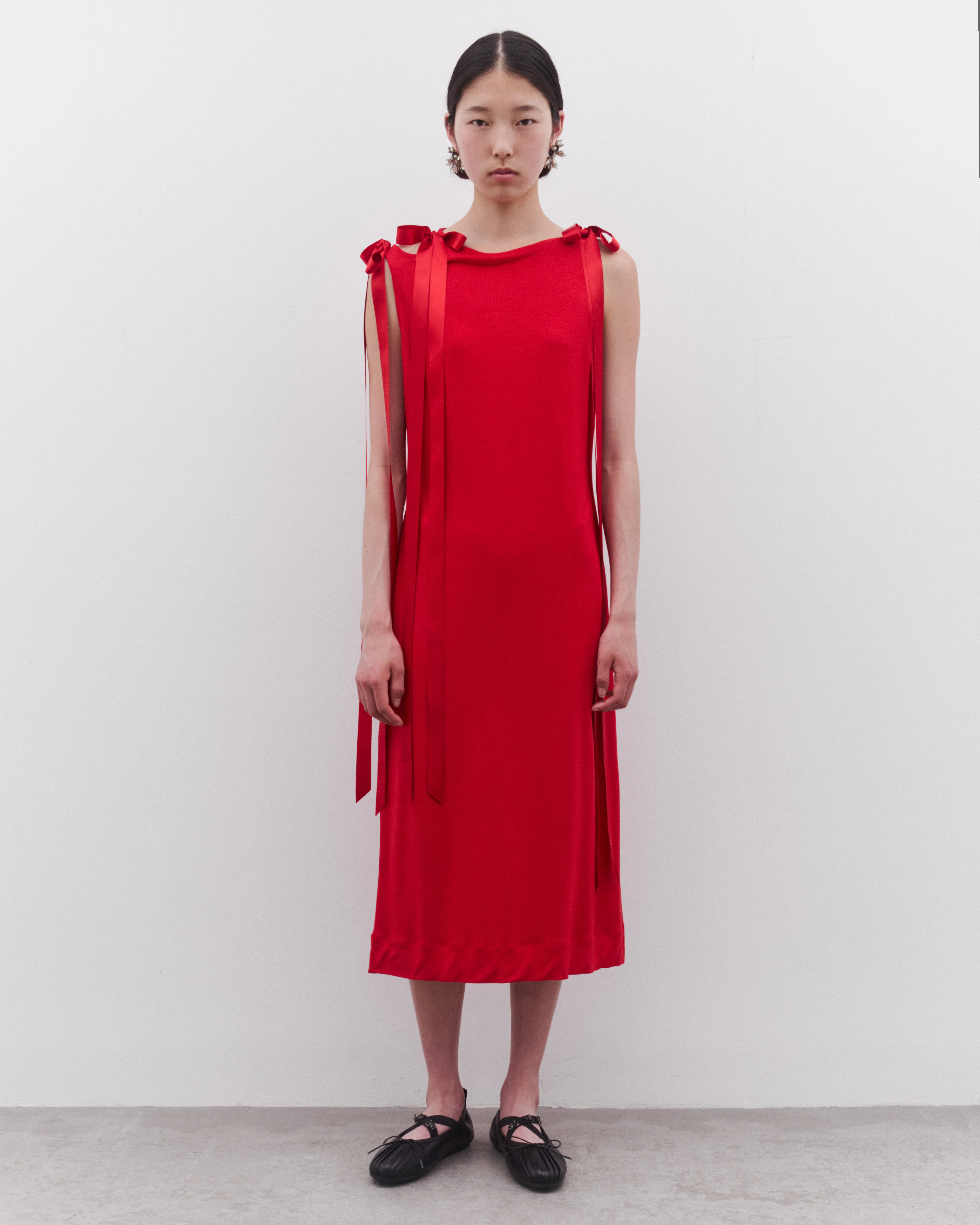 Simone Rocha - Women’s Ribbon Strap Dress - (Red) - Image 3