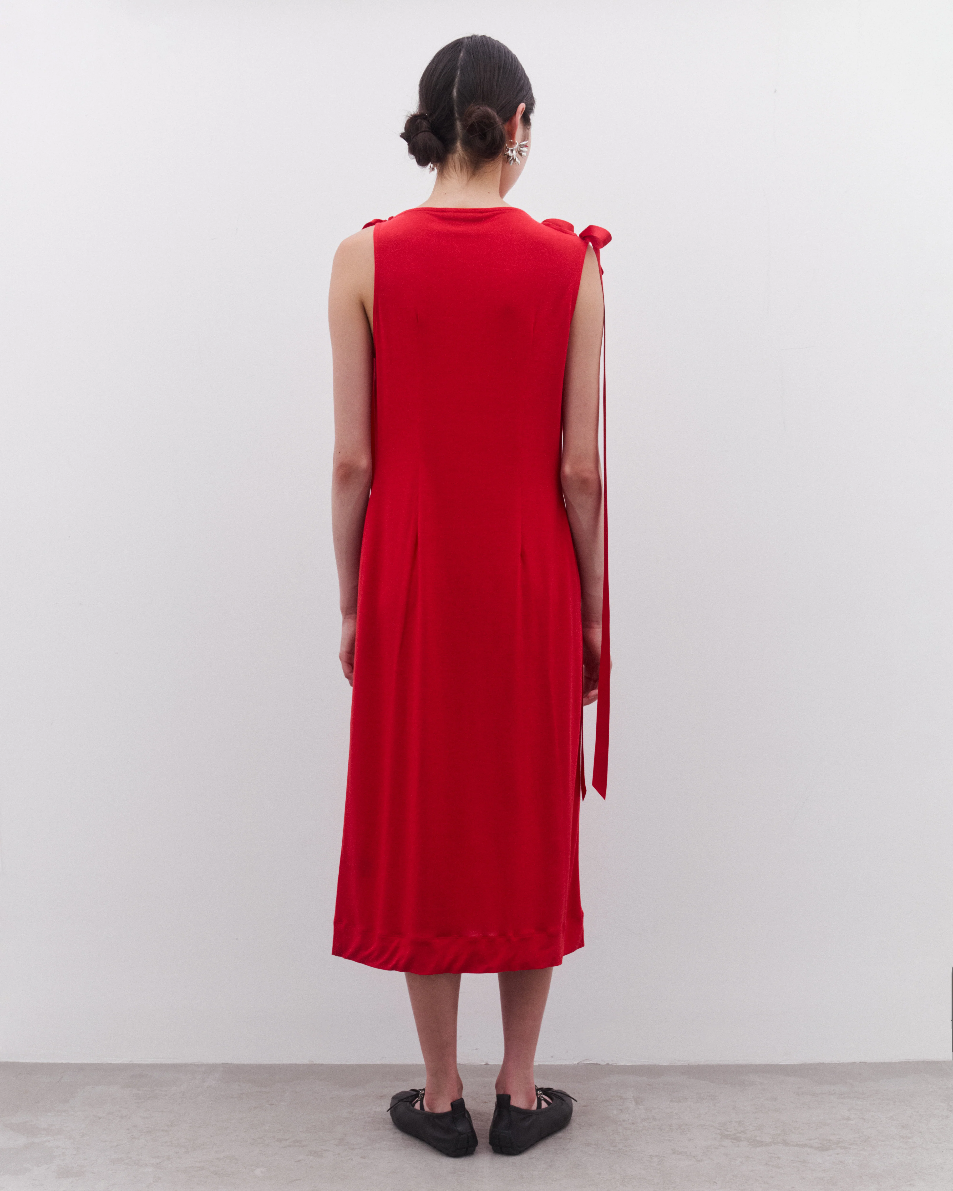 Simone Rocha - Women’s Ribbon Strap Dress - (Red) - Image 5