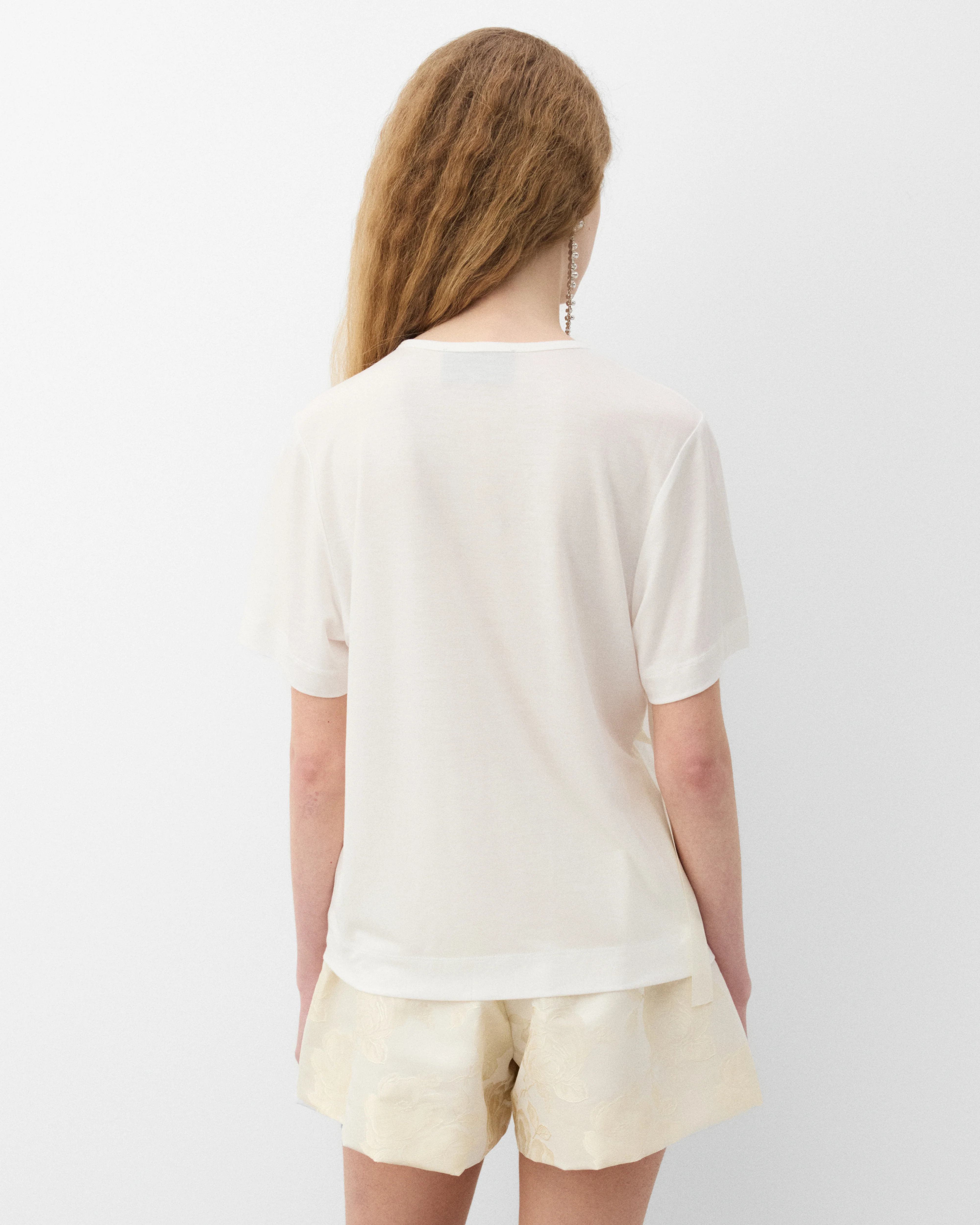 Simone Rocha - Women's Bow Sash Easy T-Shirt - (Ivory) - Image 5