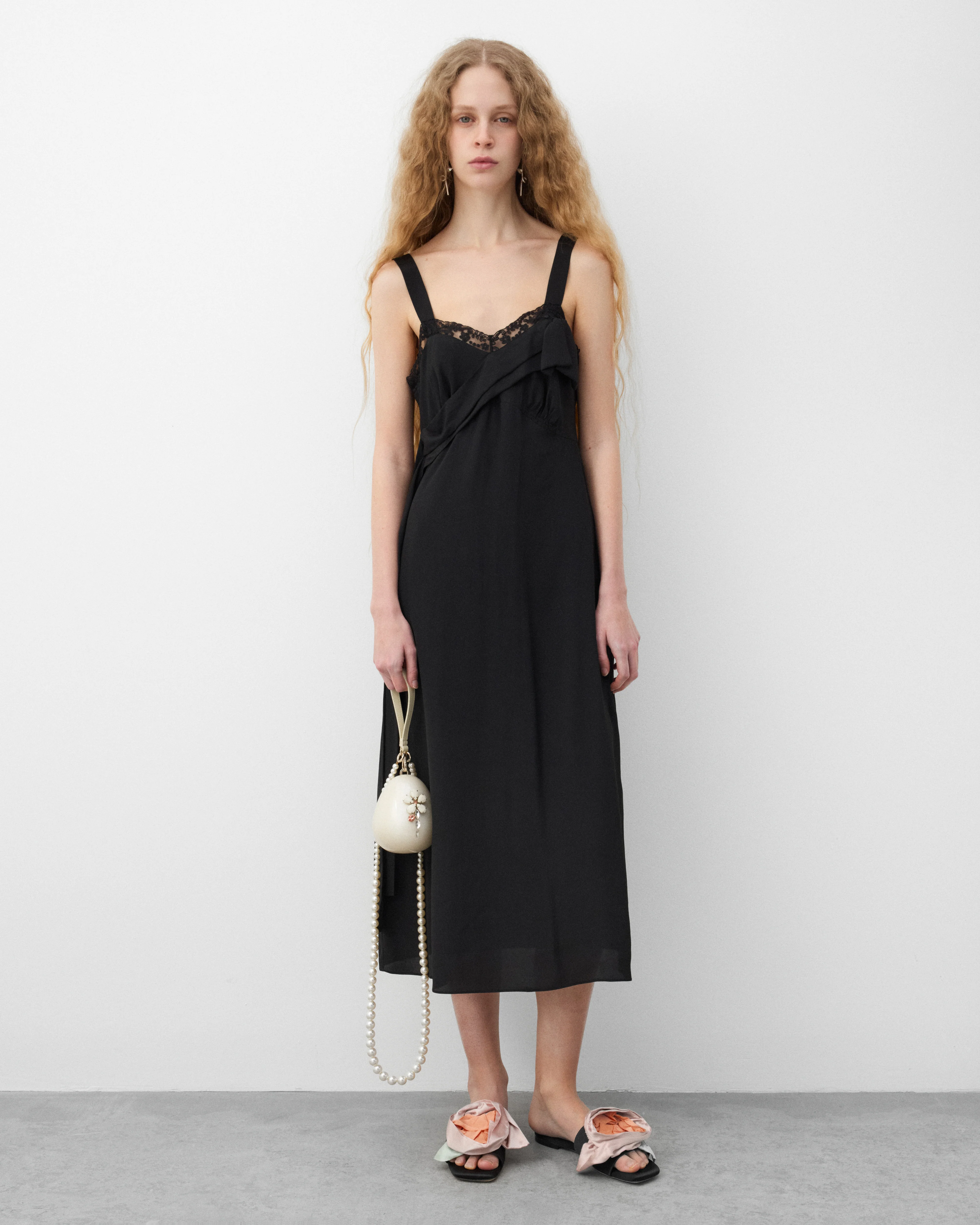 Simone Rocha - Women's Bow Sash Slip Dress - (Black) - Image 6