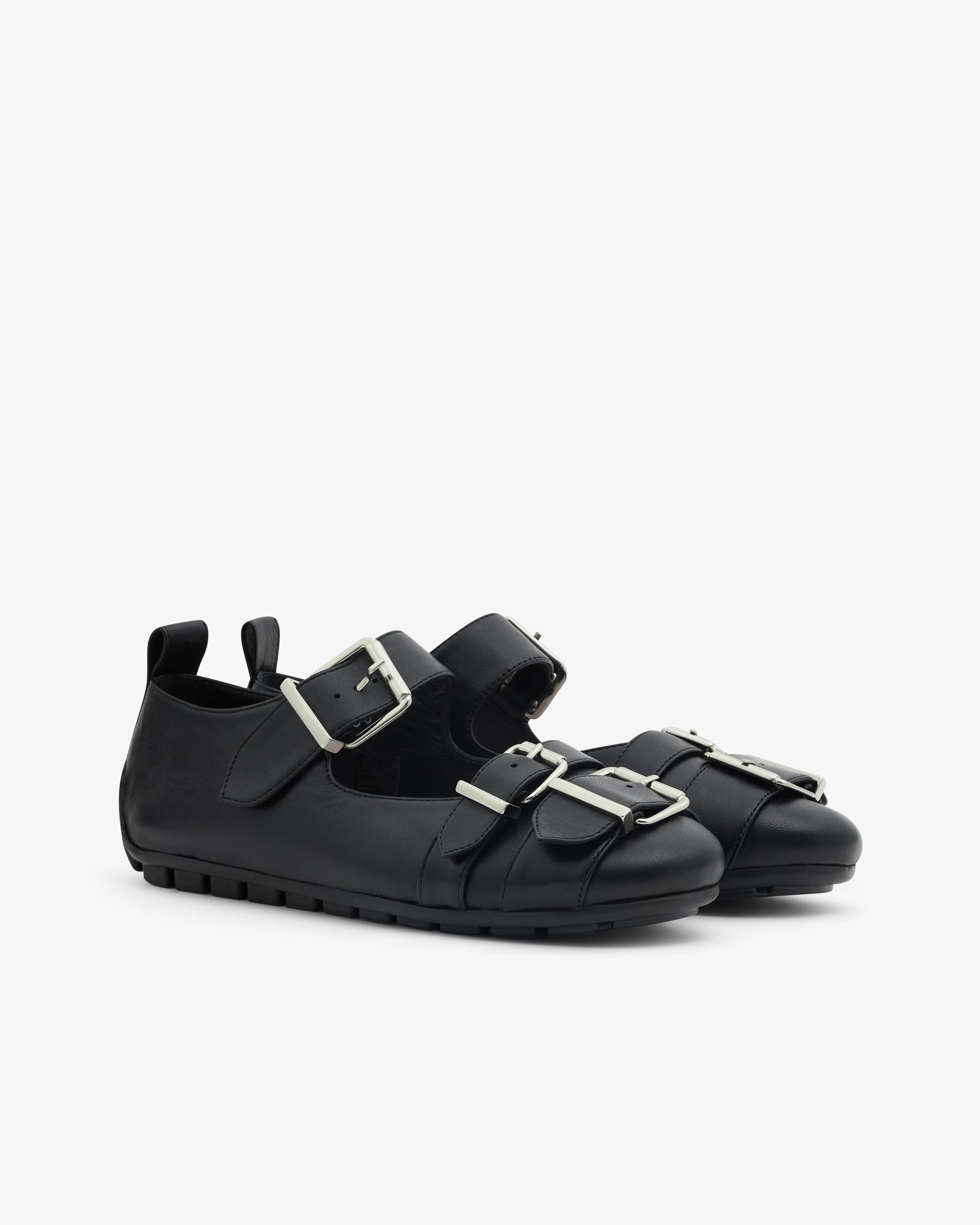 Simone Rocha - Women’s Buckle Ballerina Shoes - (Black) - Image 2