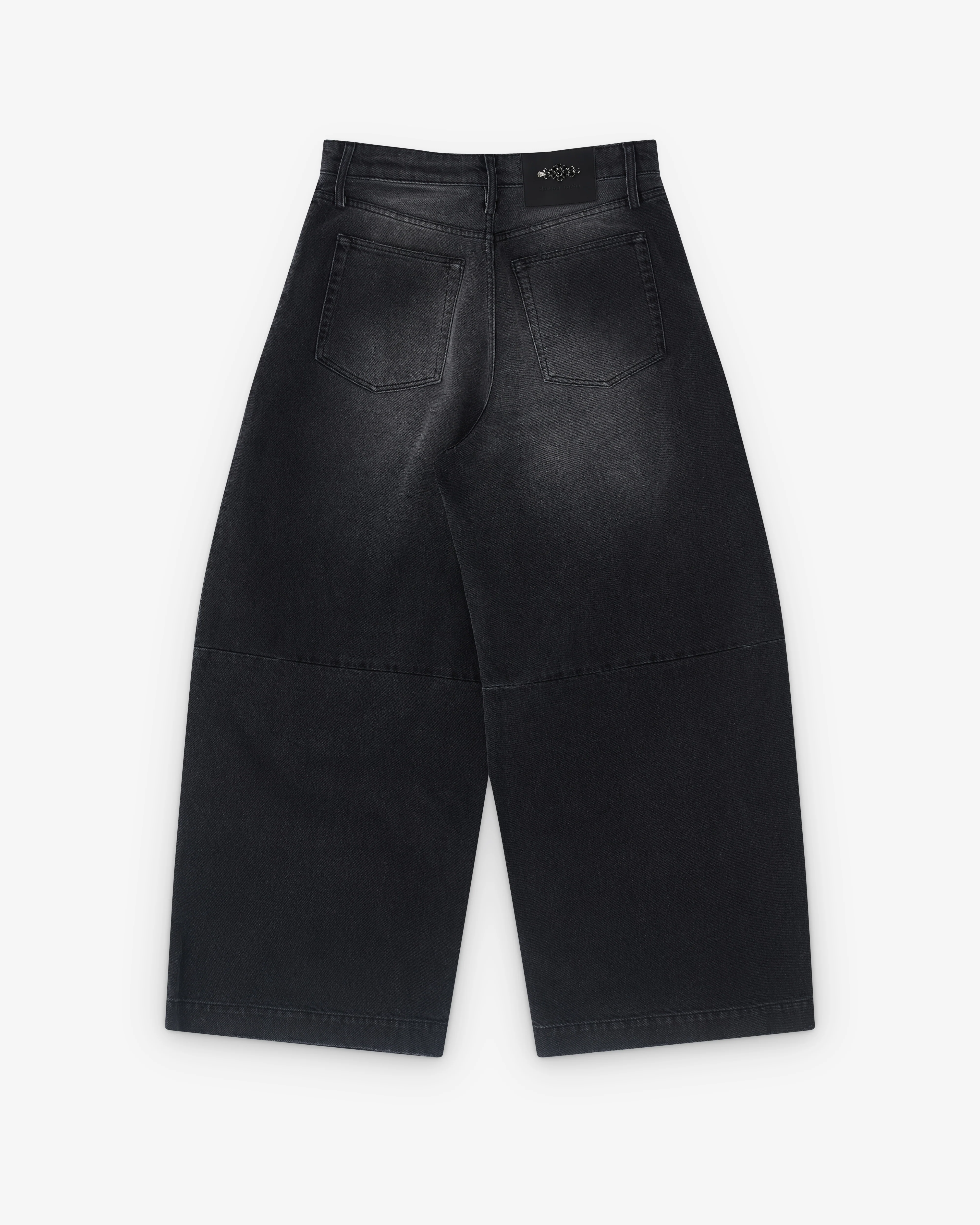 Simone Rocha - Women’s Embellished Wide Leg Puddle Jeans - (Distress Black/Jet) - Image 2
