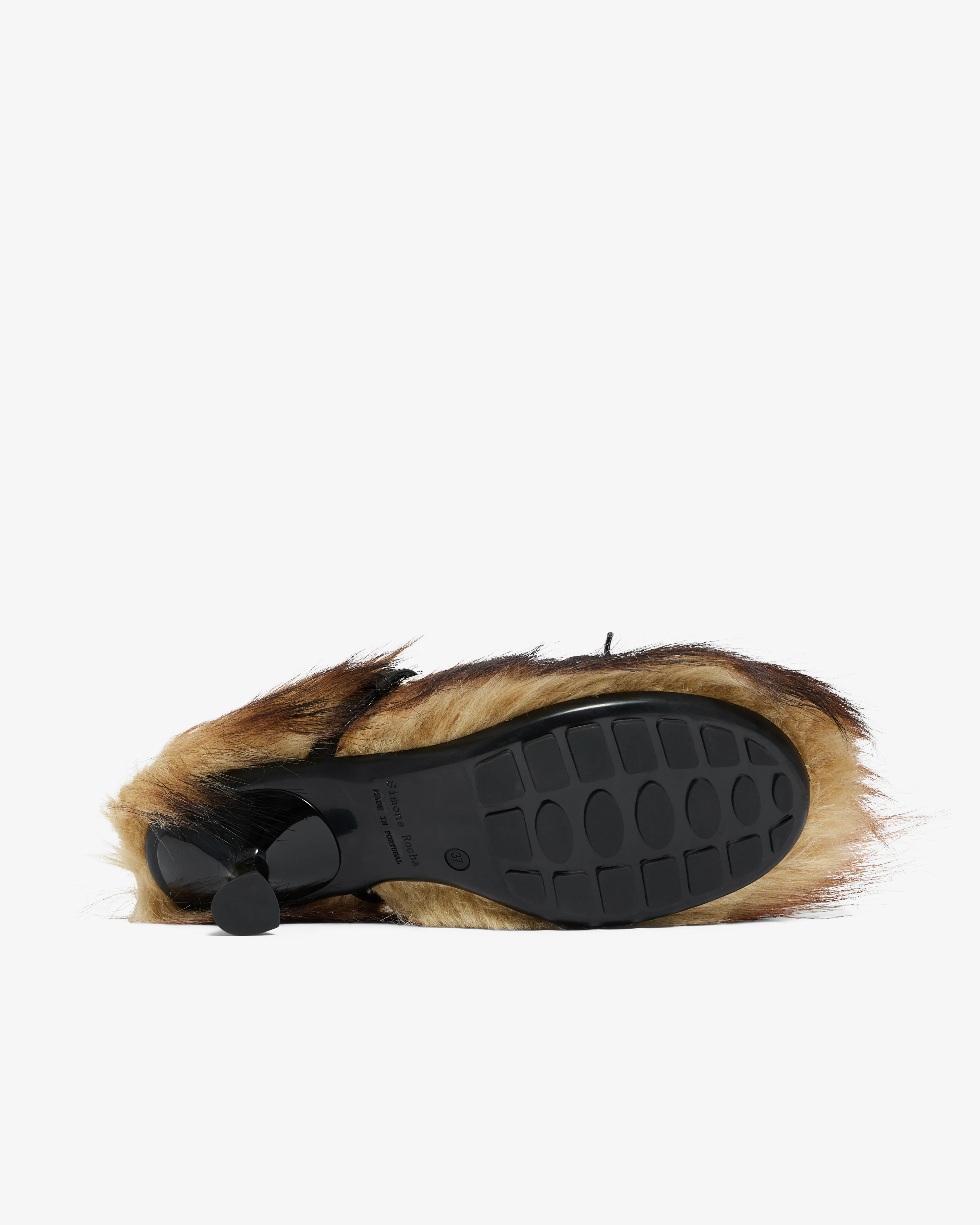 Simone Rocha - Women’s Faux Fur Grip Mule Heel - (Natural) - Image 5
