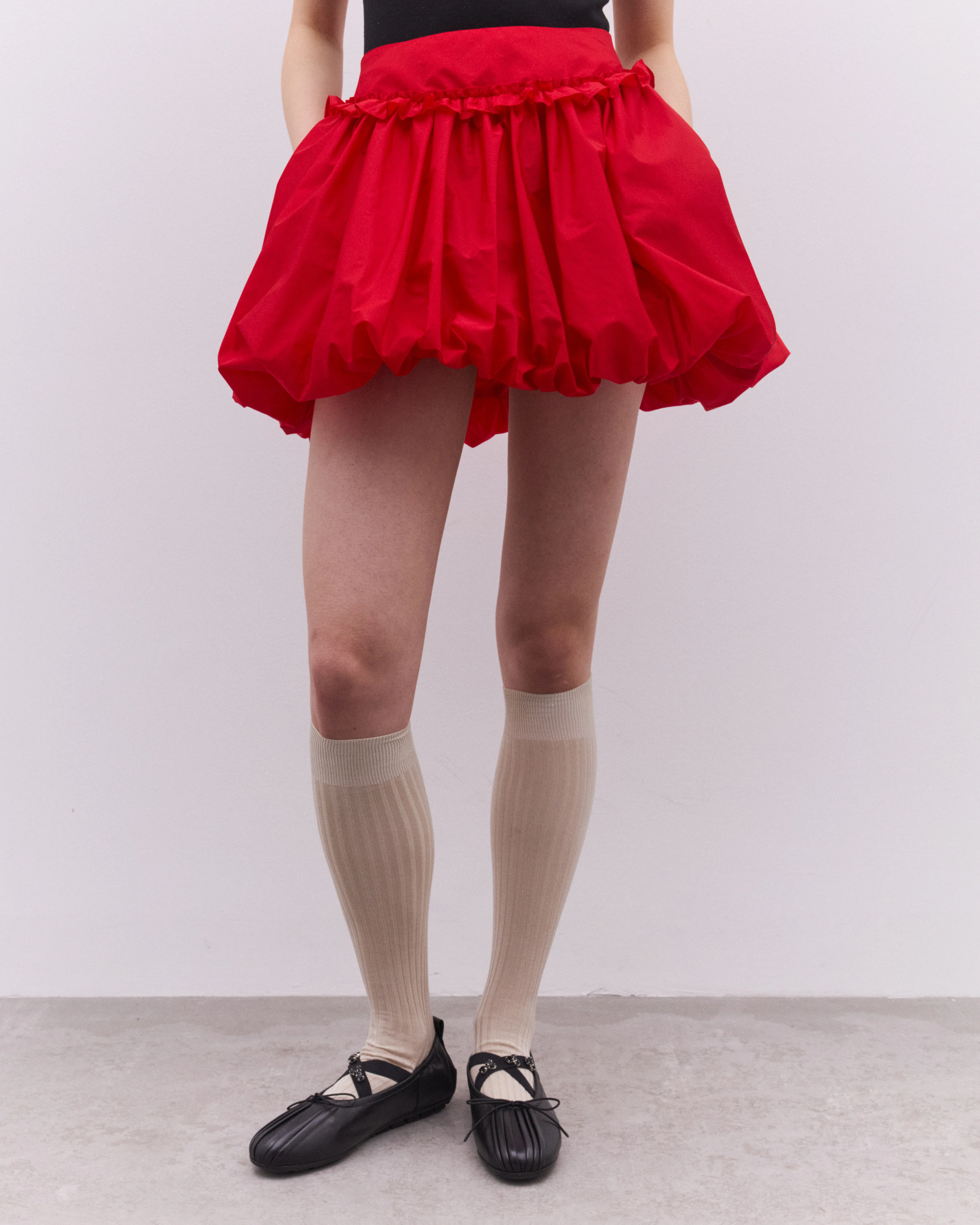 Simone Rocha - Women’s Bubble-Hem Mini Skirt - (Red) - Image 3