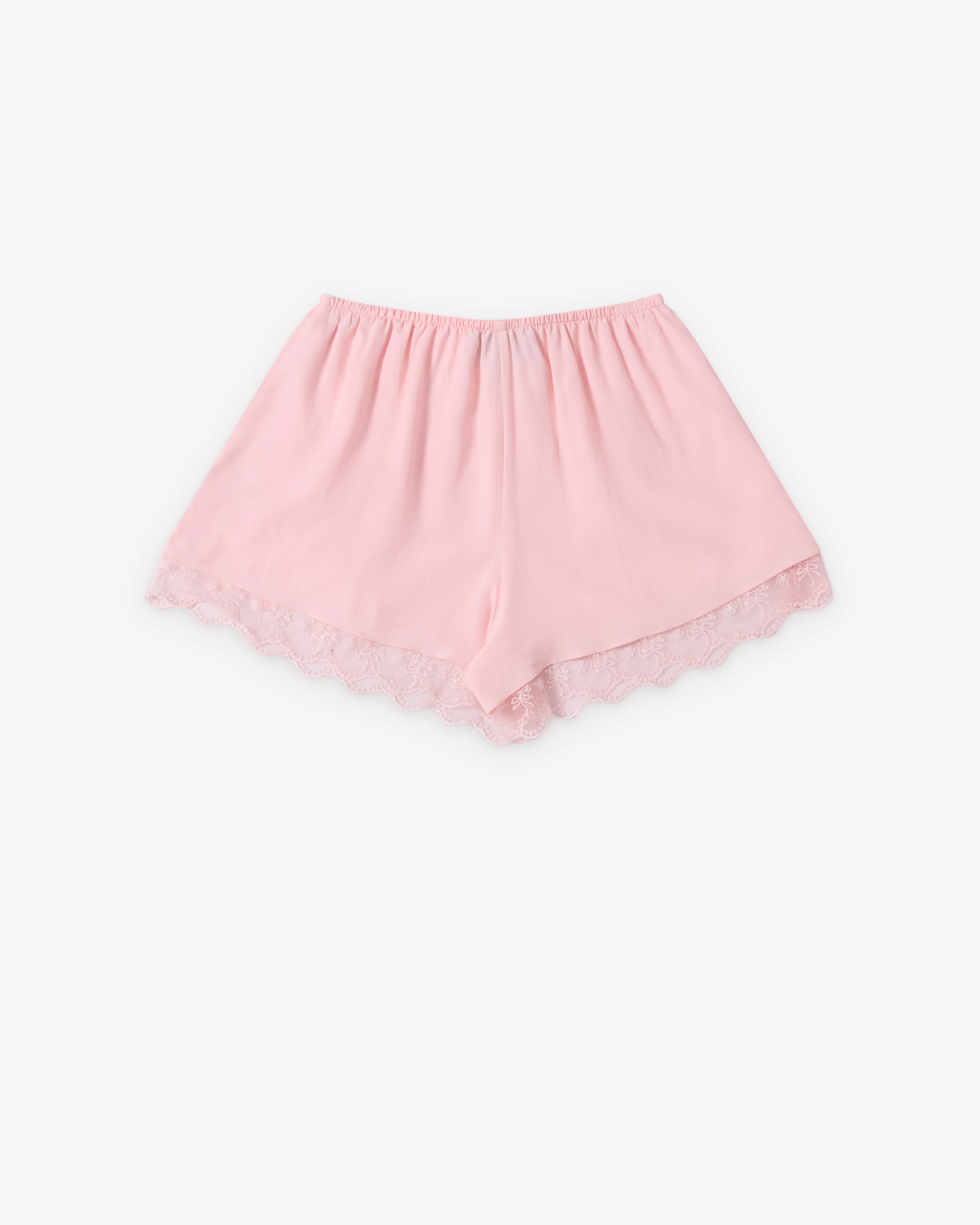 Simone Rocha - Women's Lace Trim Negligee Shorts - (Soft Pink) - Image 2