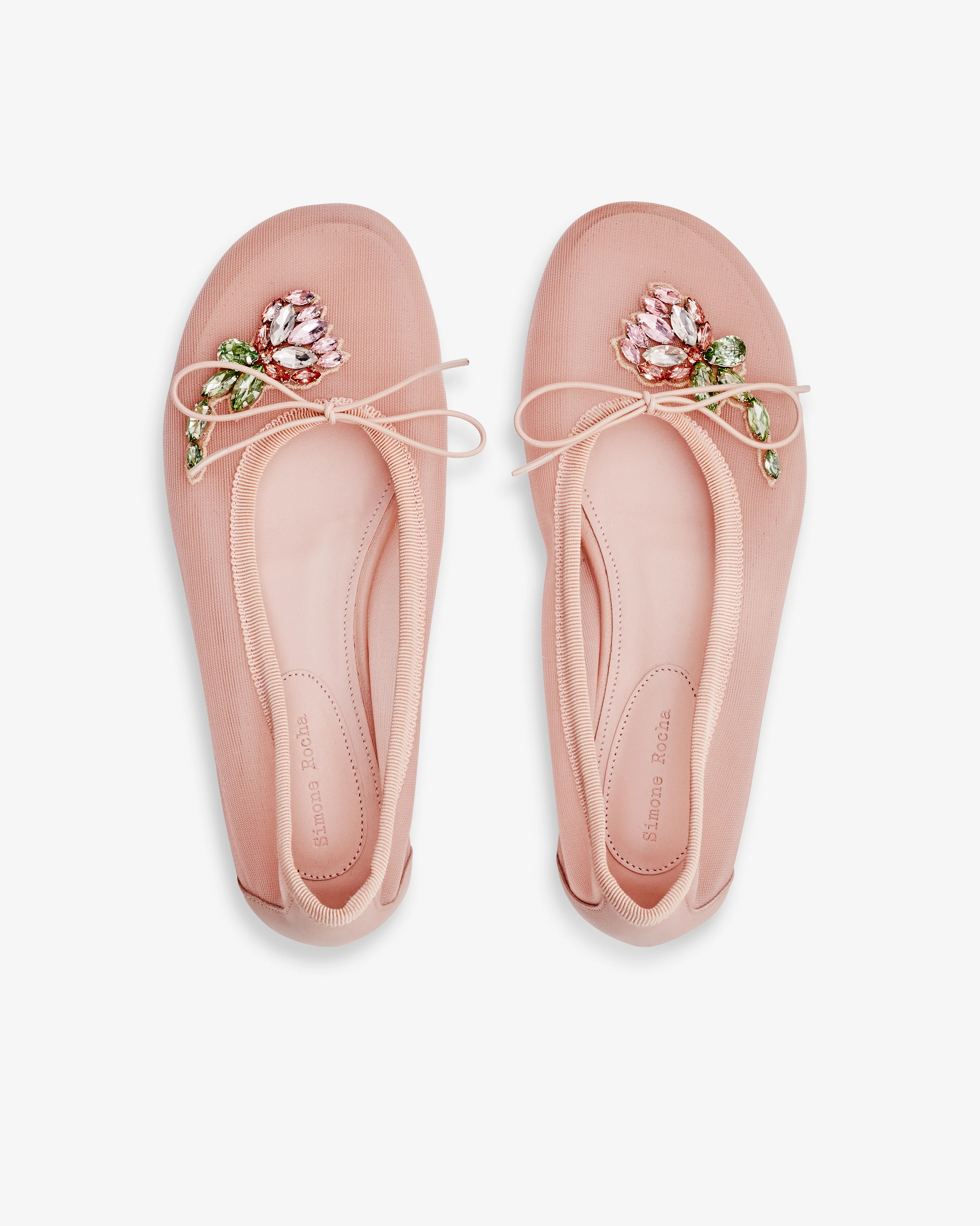 Simone Rocha - Women’s Embroidered Mesh Ballerina - (Nude/Pink) - Image 6