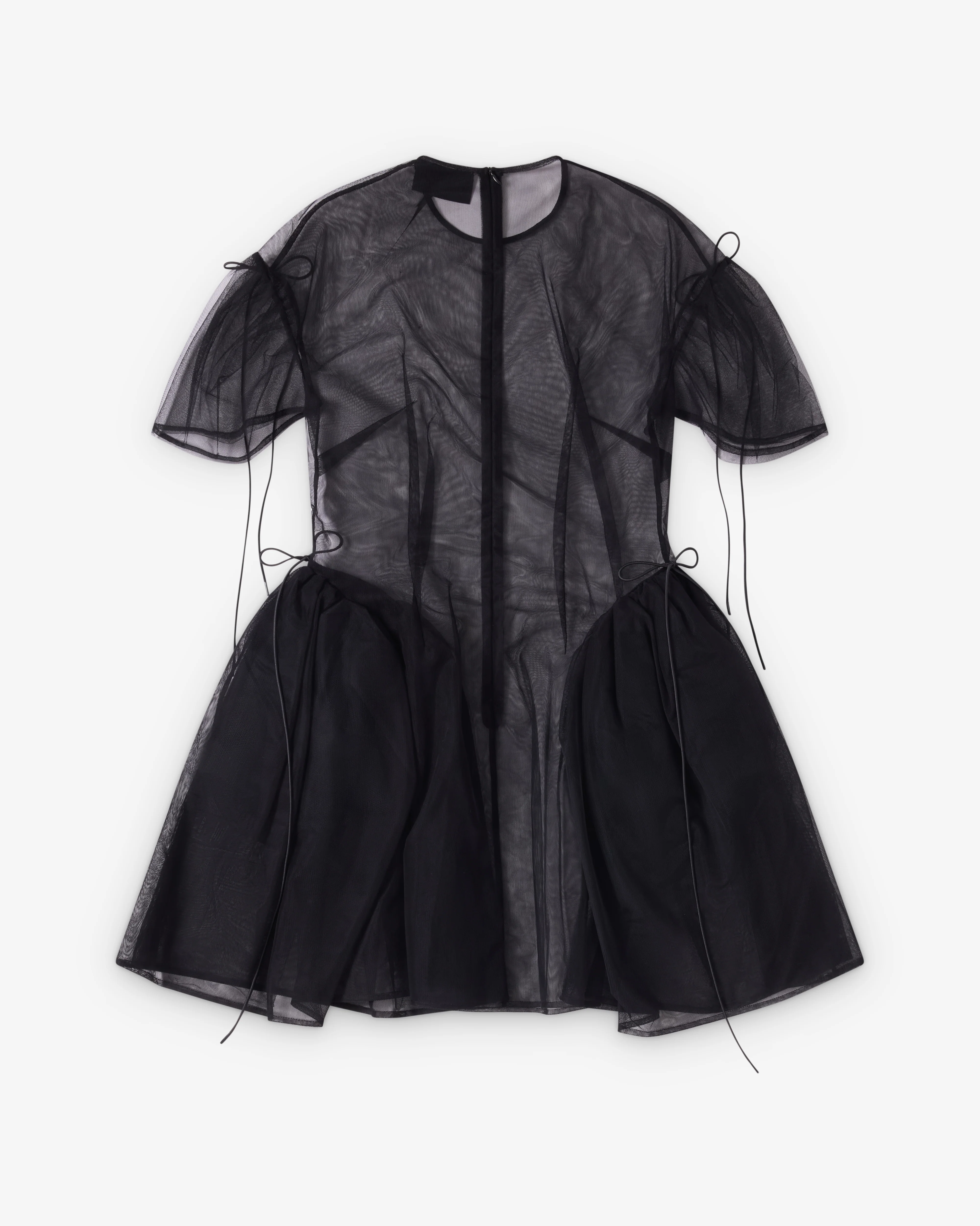 Simone Rocha - Women's Mini Puff Sleeve Cord Hip Dress - (Black/Black) - Image 2