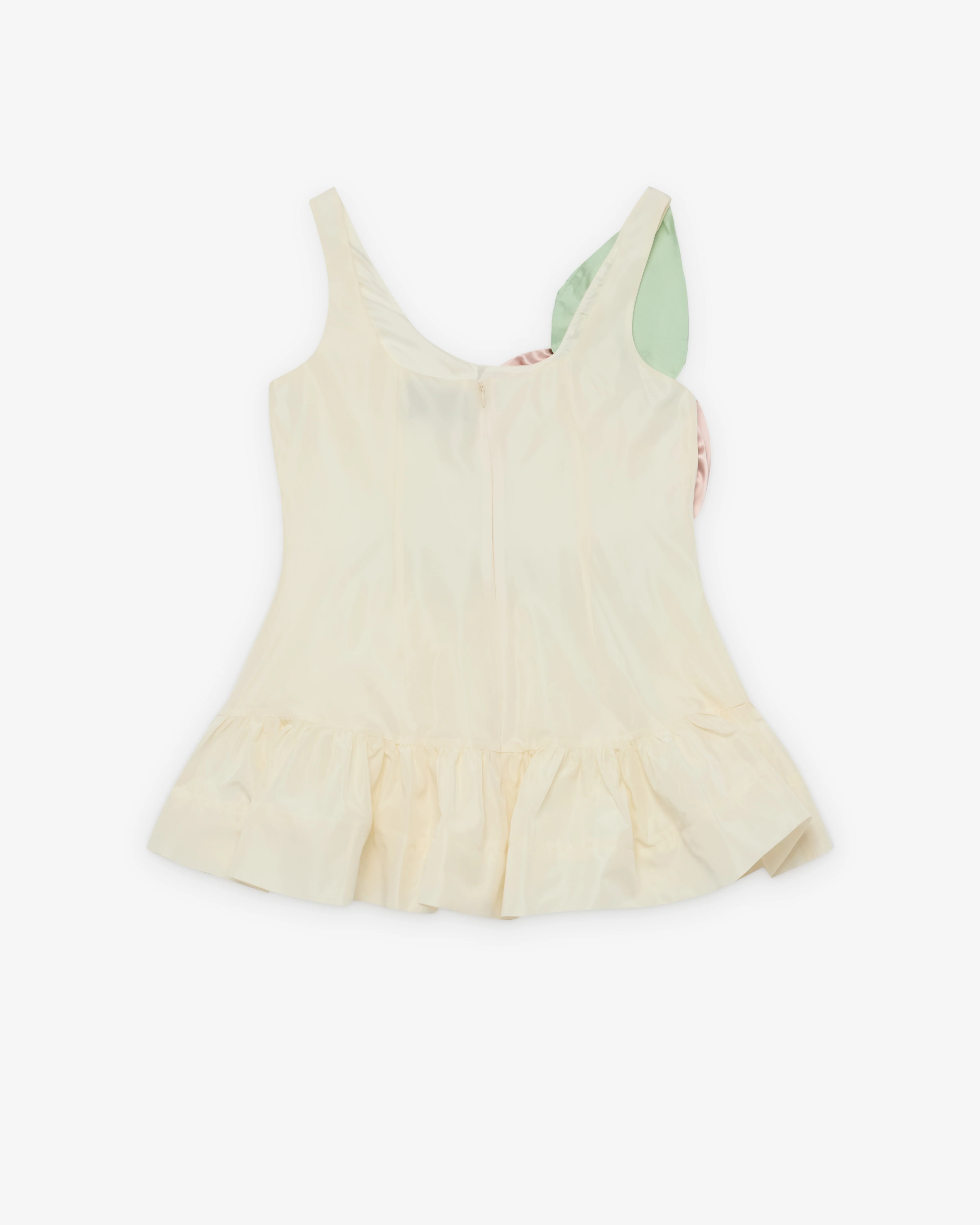Simone Rocha - Women's Pressed Rosette Tilted Neck Peplum Top - (Cream/Multi) - Image 2