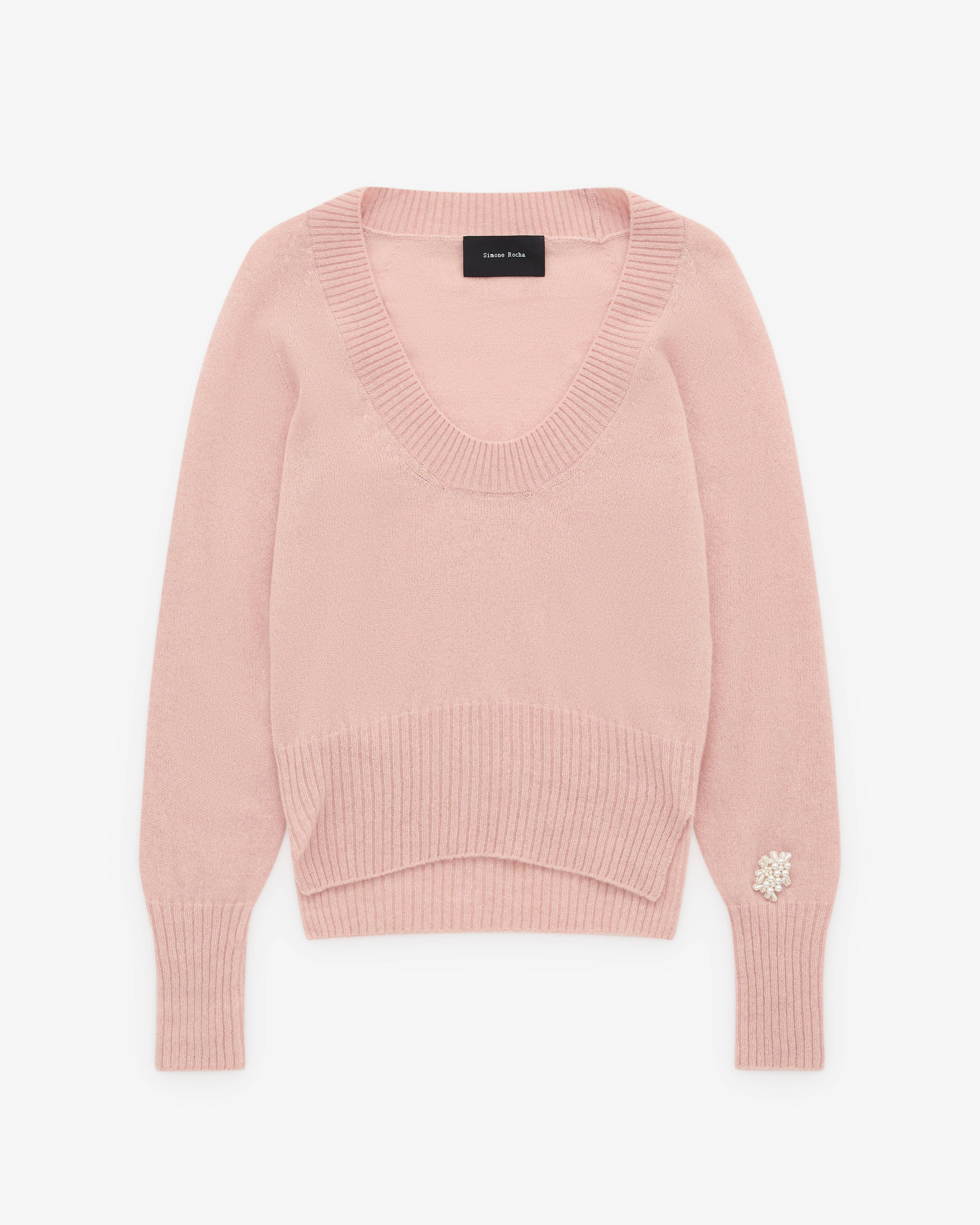 Simone Rocha - Women’s Embellished Cashmere Jumper - (Rose/Pearl)
