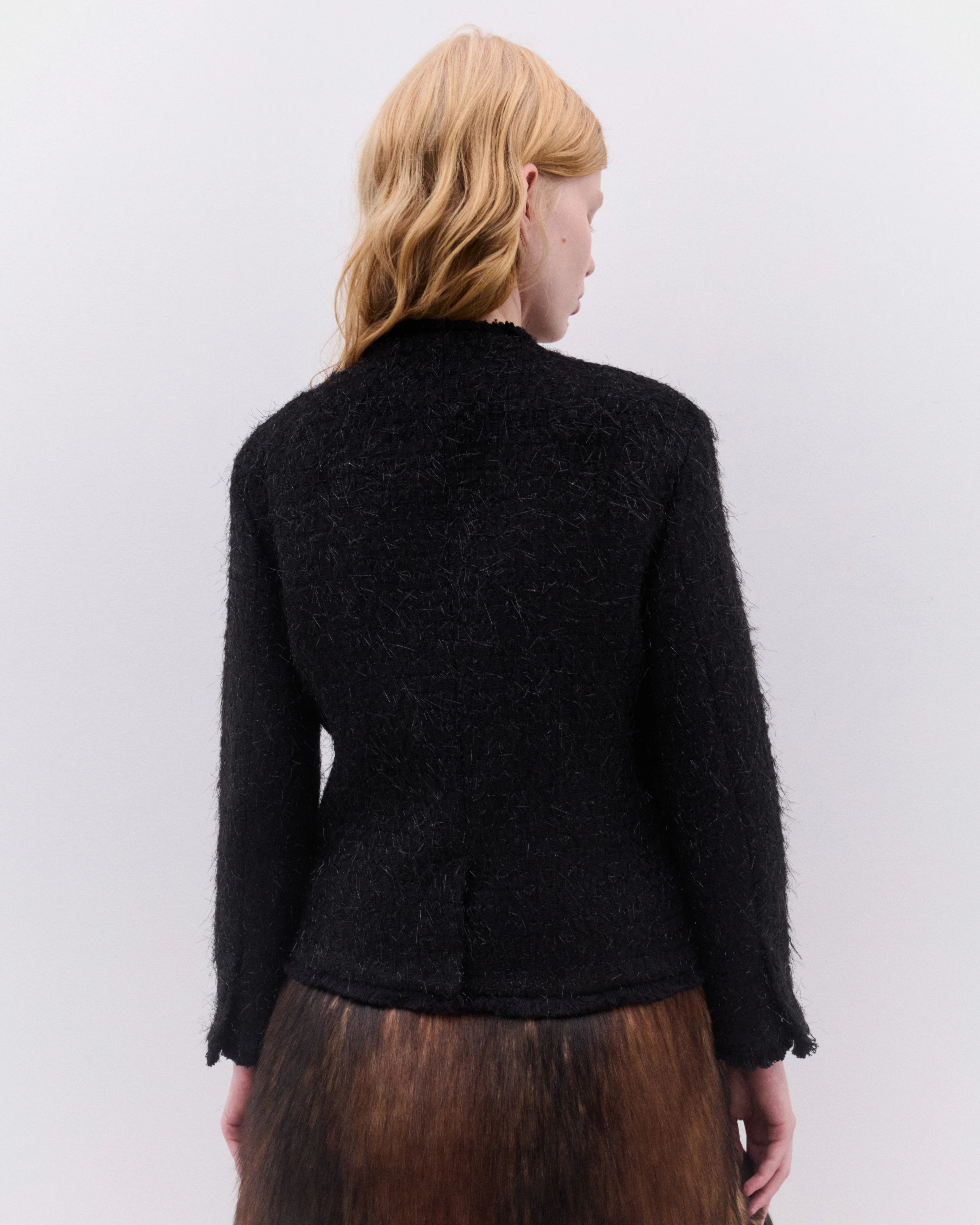 Simone Rocha - Women’s Sculpted Bust Fray Jacket - (Black) - Image 5