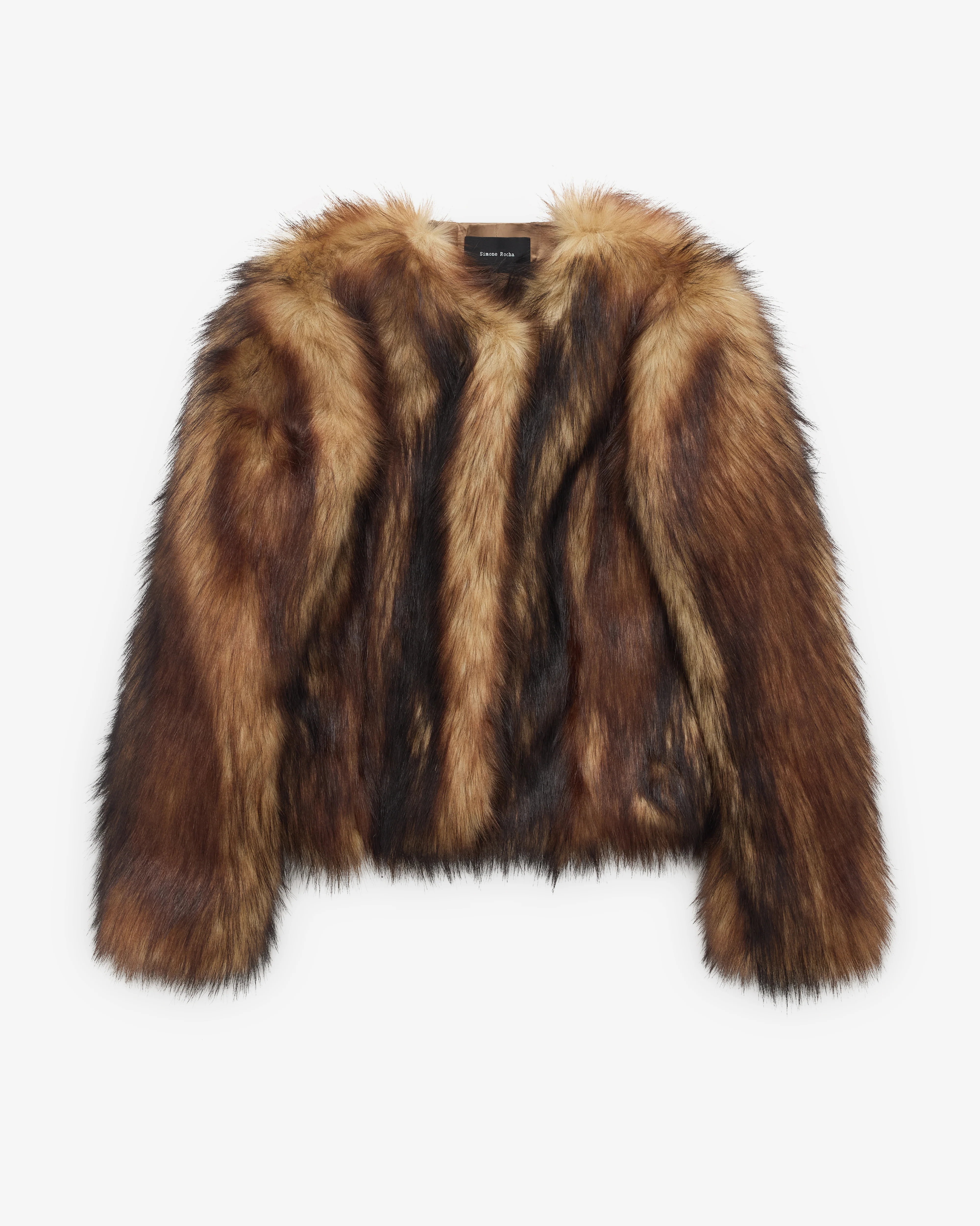 Simone Rocha - Women’s Sculpted Faux Fur Fray Jacket - (Natural)