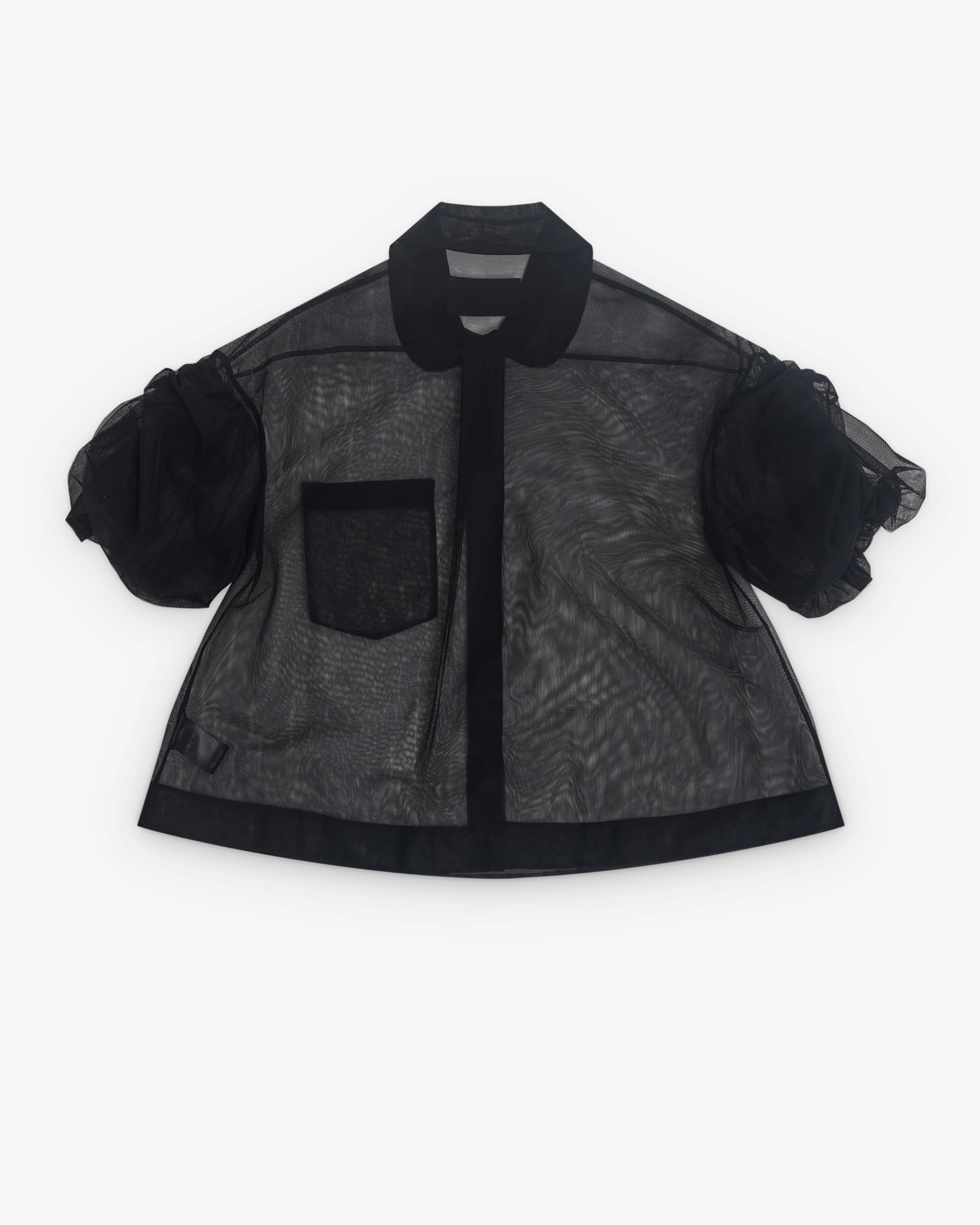 Simone Rocha - Women’s Cropped Sheer Blouse - (Black) - Image 2
