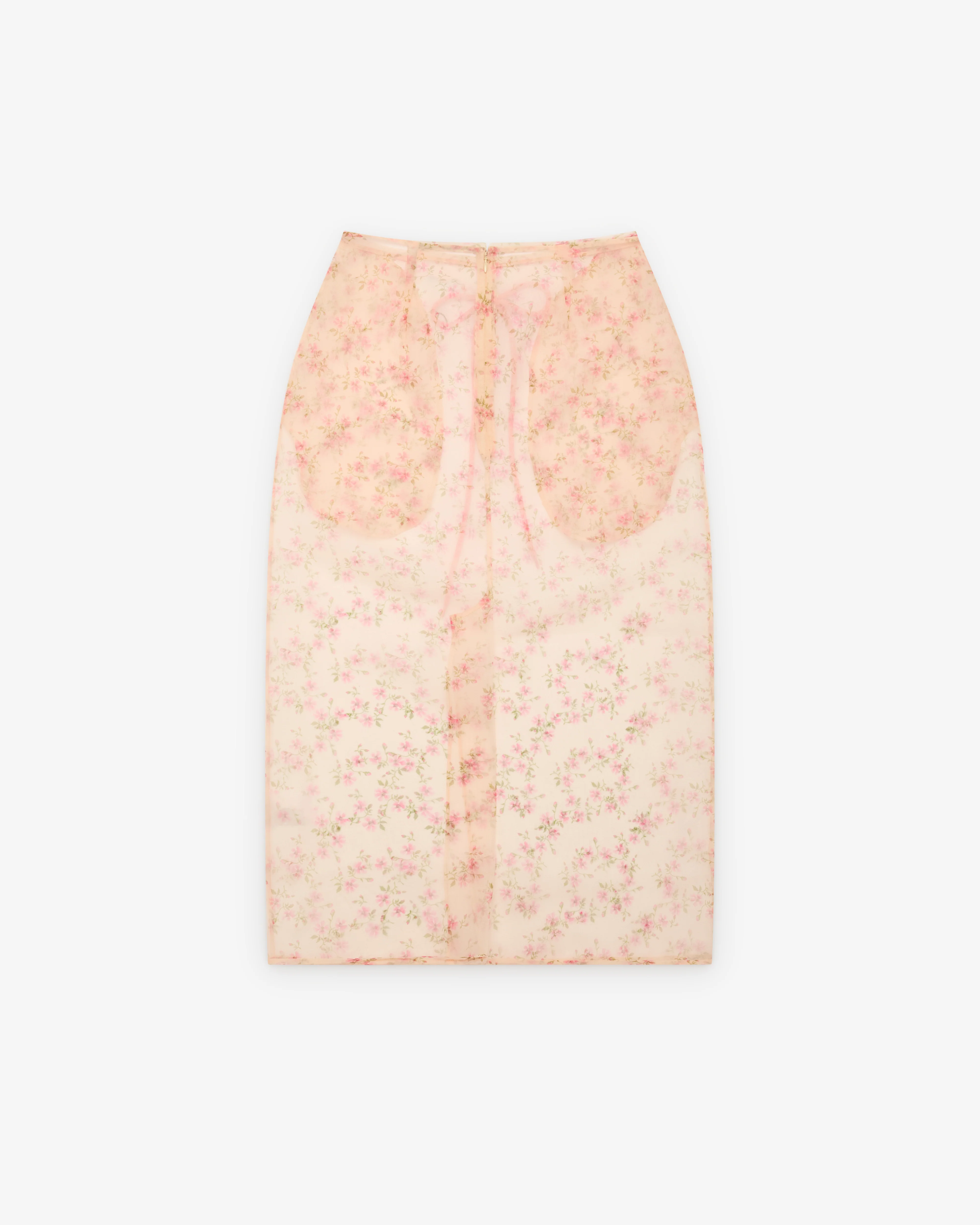 Simone Rocha - Women's Sheer Frayed Column Pencil Skirt - (Nude) - Image 2