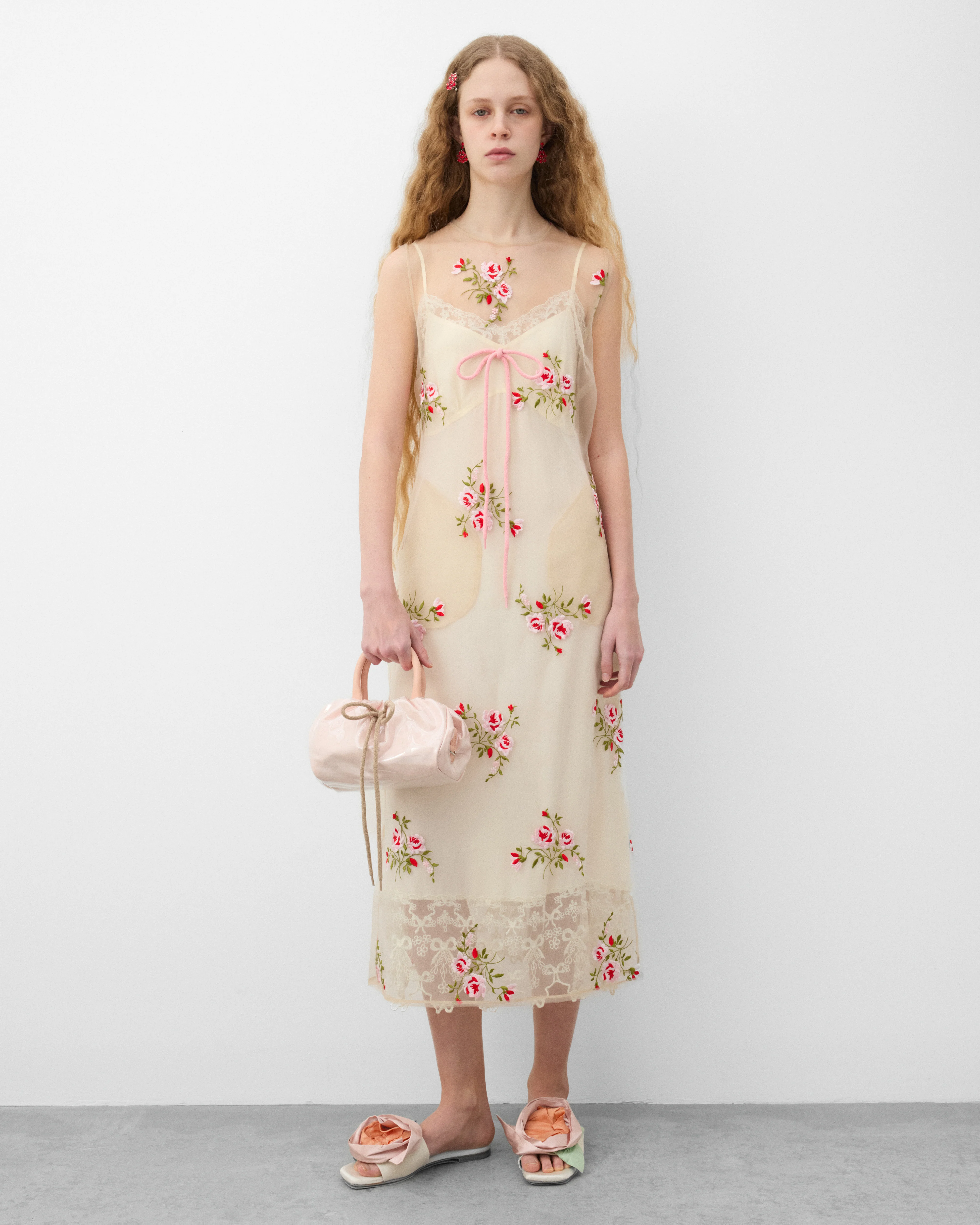 Simone Rocha - Women's Sheer Frayed Contour Dart Dress - (Nude) - Image 6