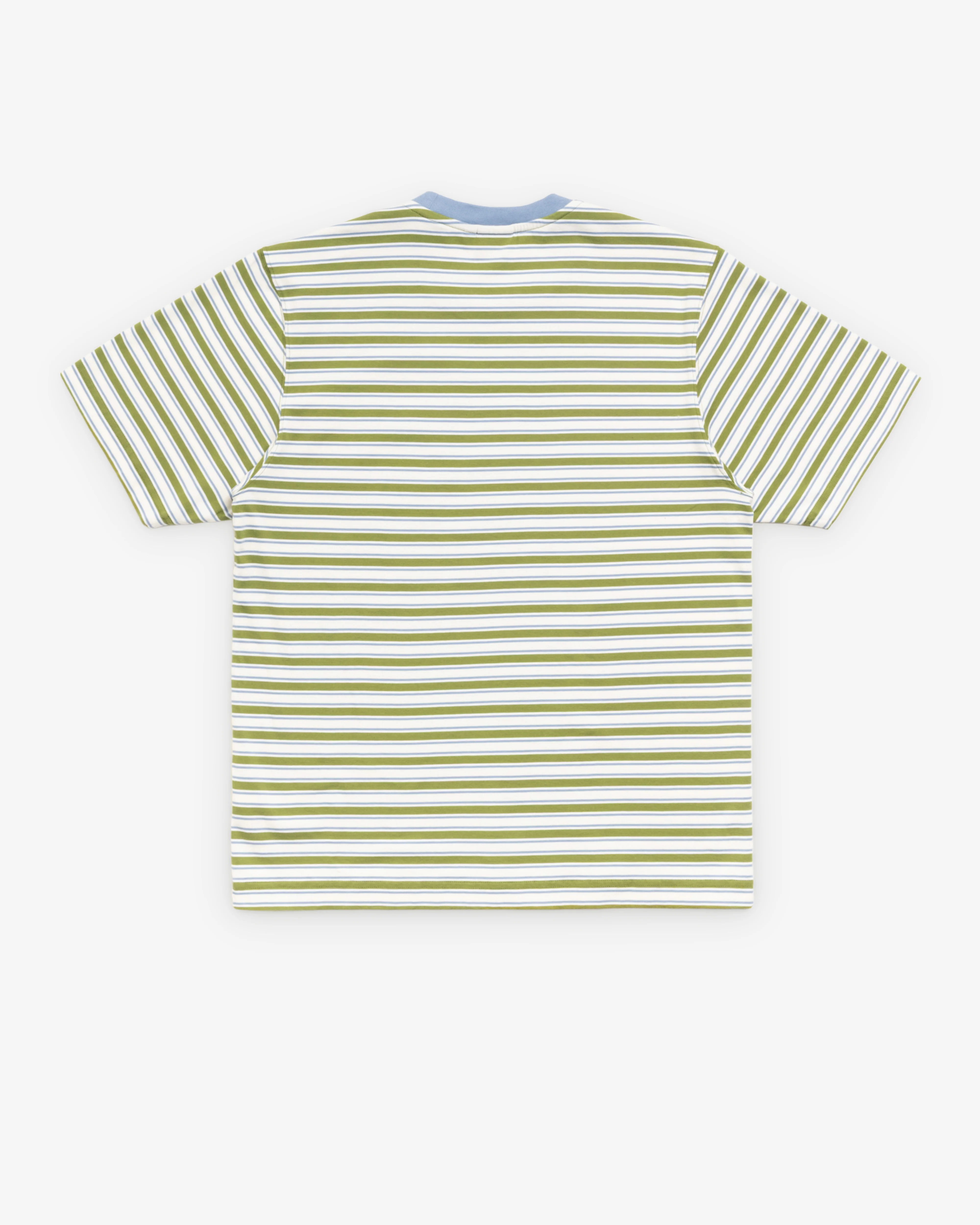 Stüssy - Men's Beach Stripe Short Sleeve - (Moss) - Image 2