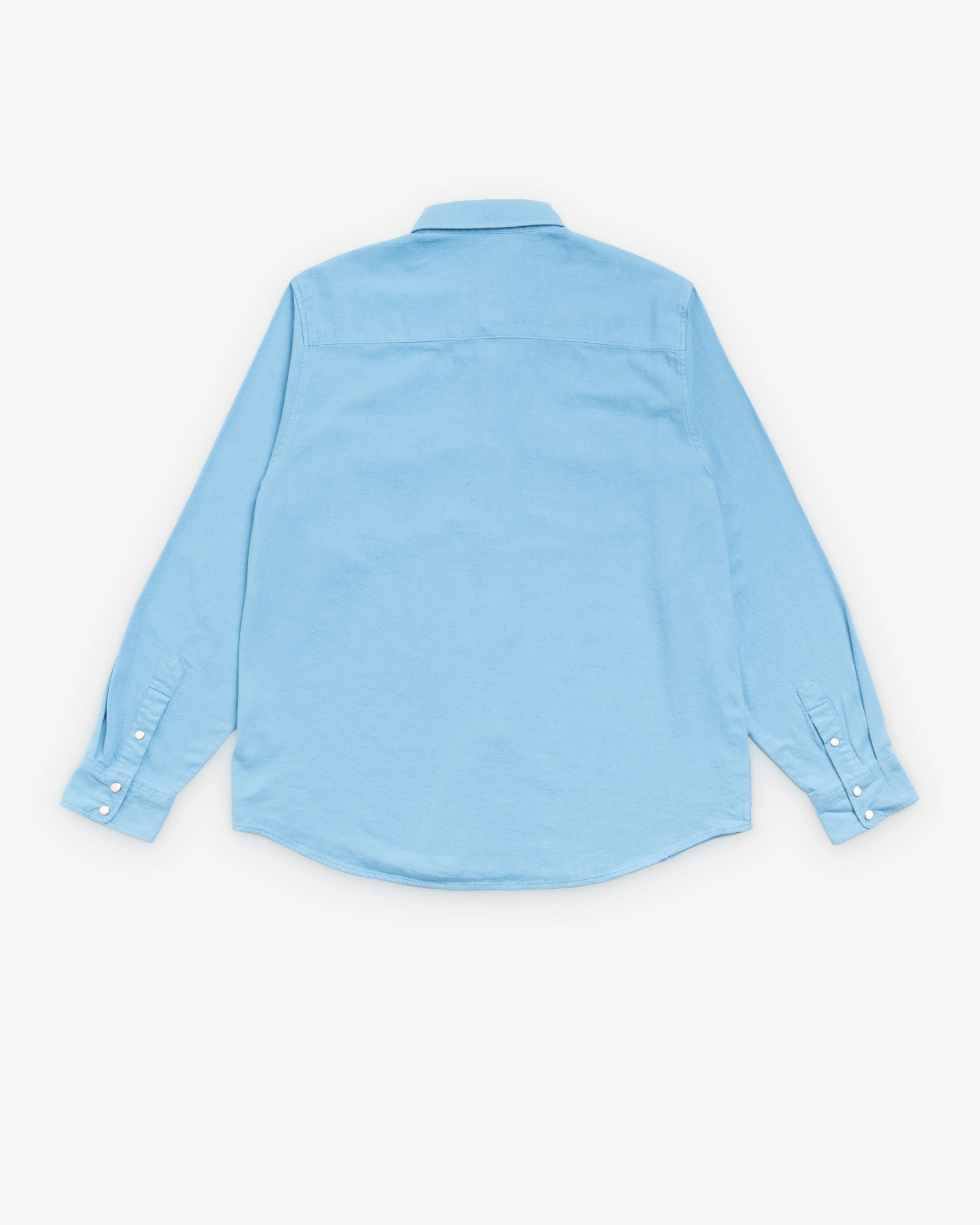 Stüssy - Men's Cotton Silk Western Shirt - (Blue) - Image 2