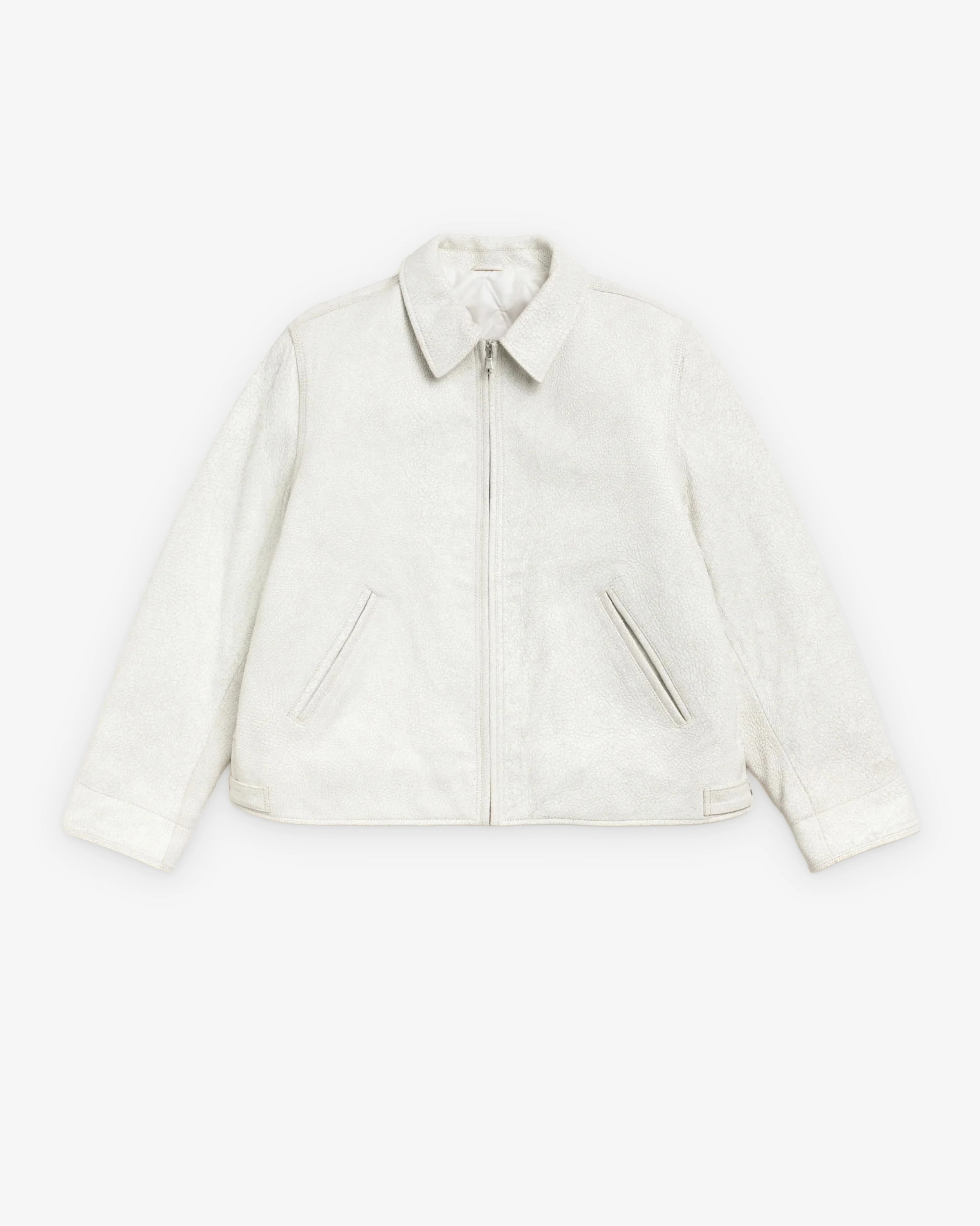 StĂĽssy - Men's Garage Jacket Cracked Leather - (White)