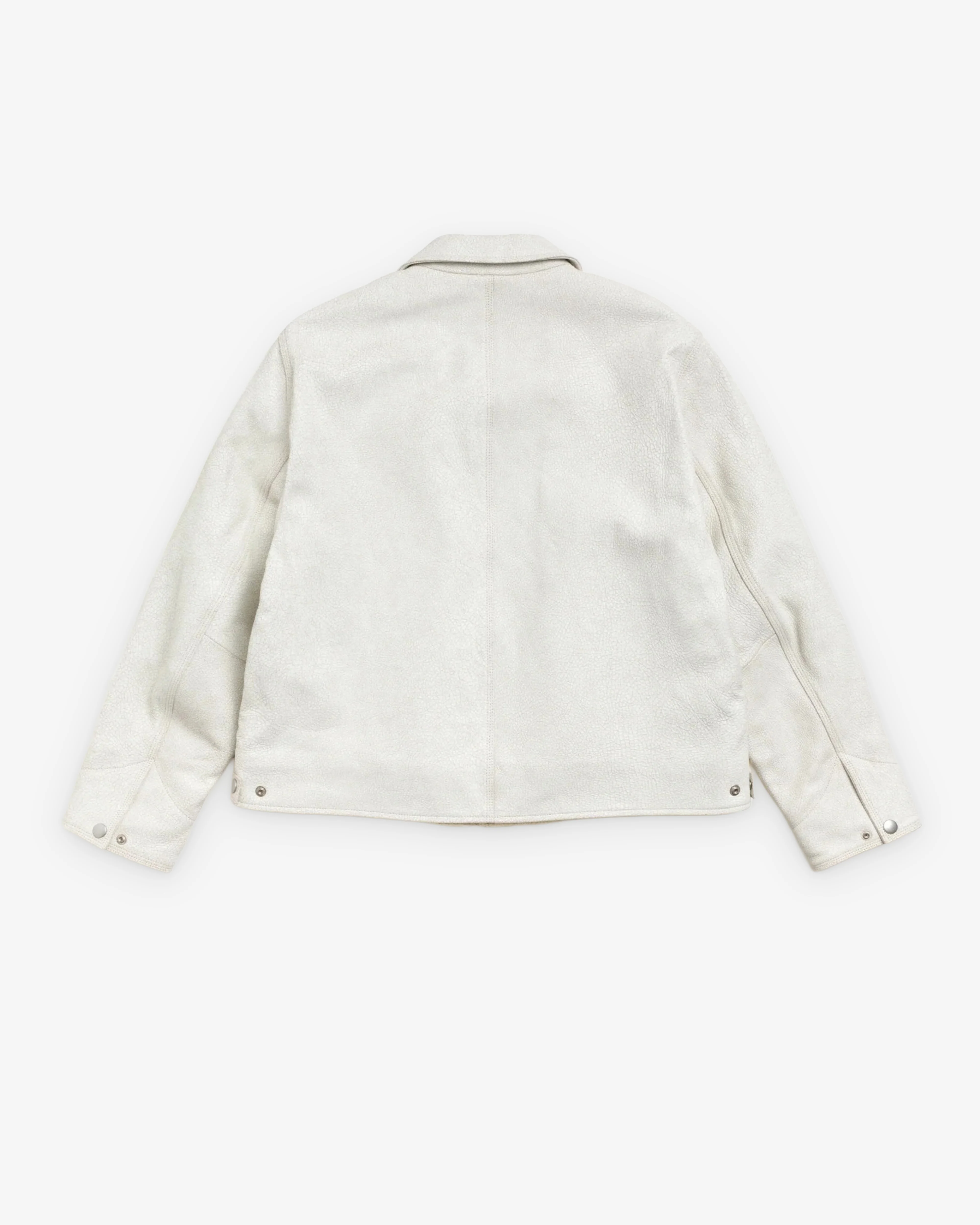 StĂĽssy - Men's Garage Jacket Cracked Leather - (White) - Image 2