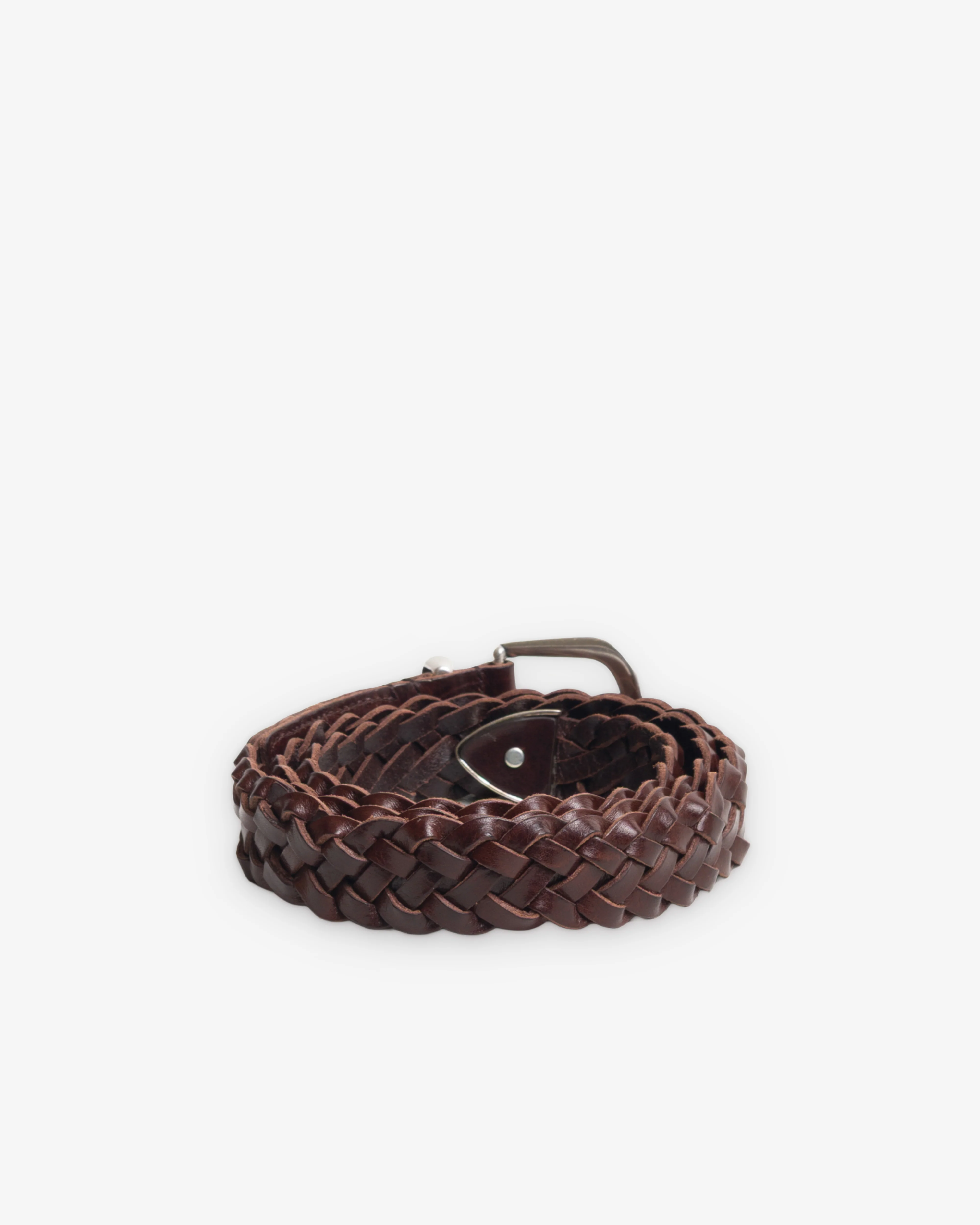 StĂĽssy - Men's Leather Braided Belt - (Brown) - Image 2